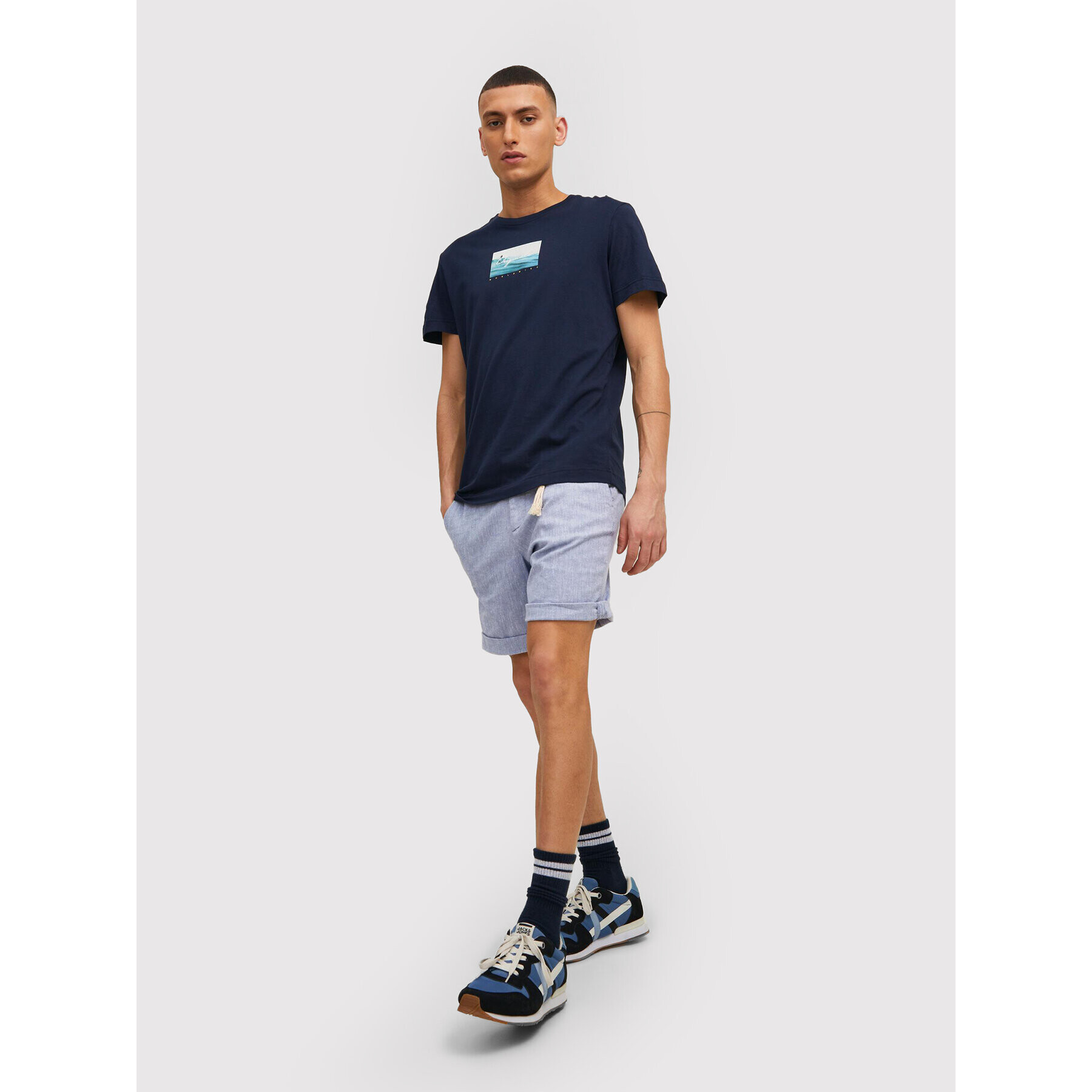 Jack&Jones Шорти от плат Sky 12210139 Син Regular Fit - Pepit.bg