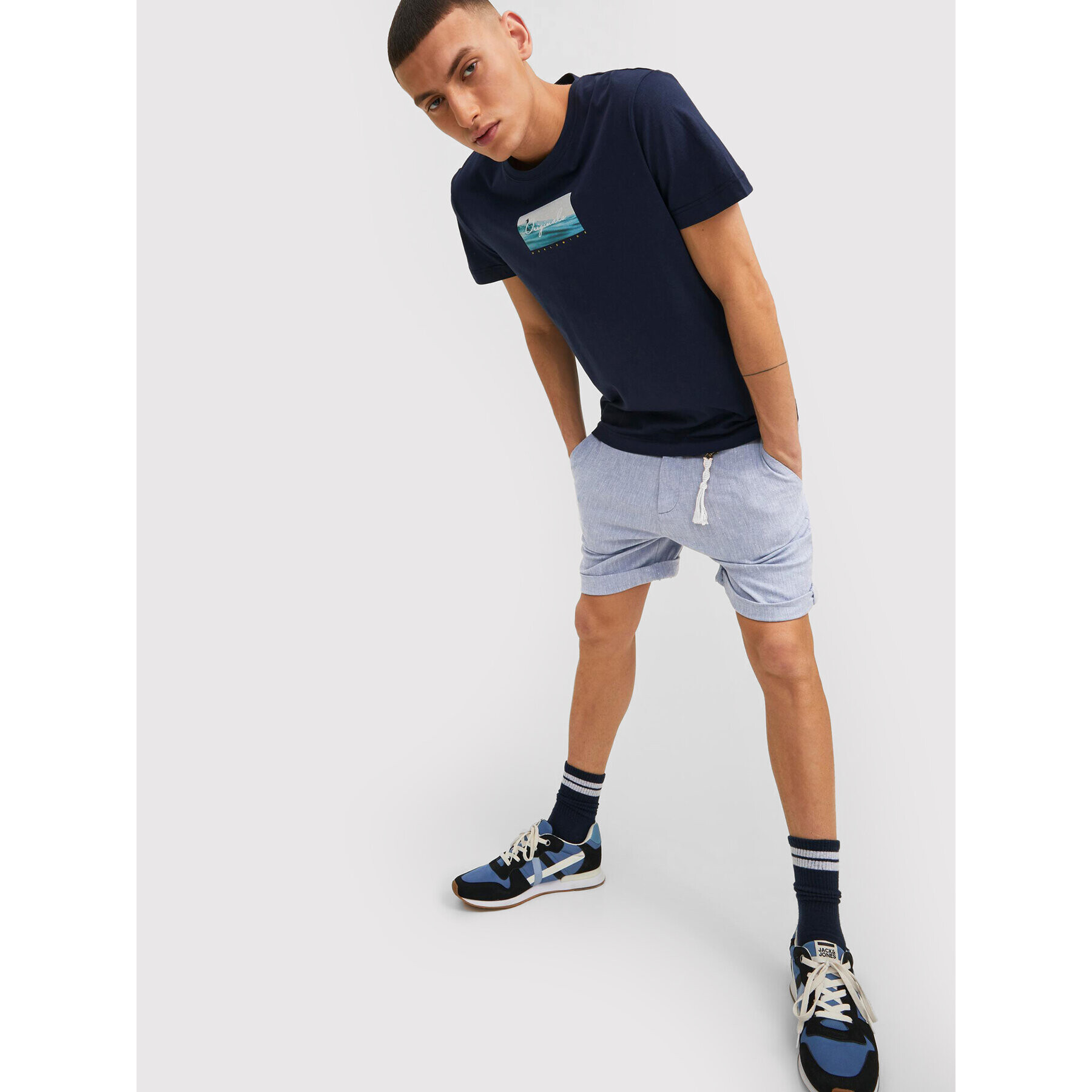 Jack&Jones Шорти от плат Sky 12210139 Син Regular Fit - Pepit.bg