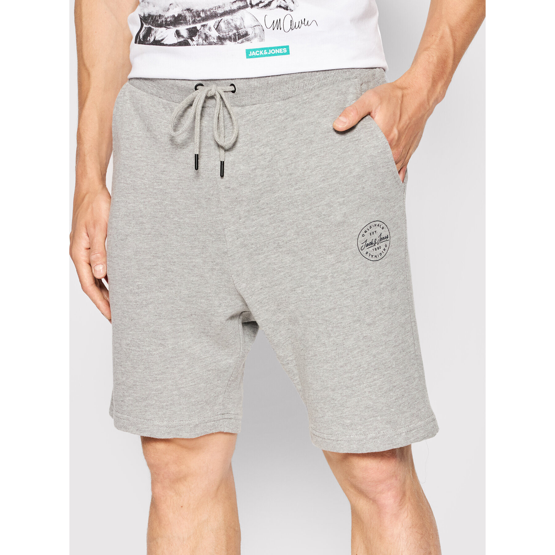 Jack&Jones Спортни шорти Shark 12182595 Сив Regular Fit - Pepit.bg