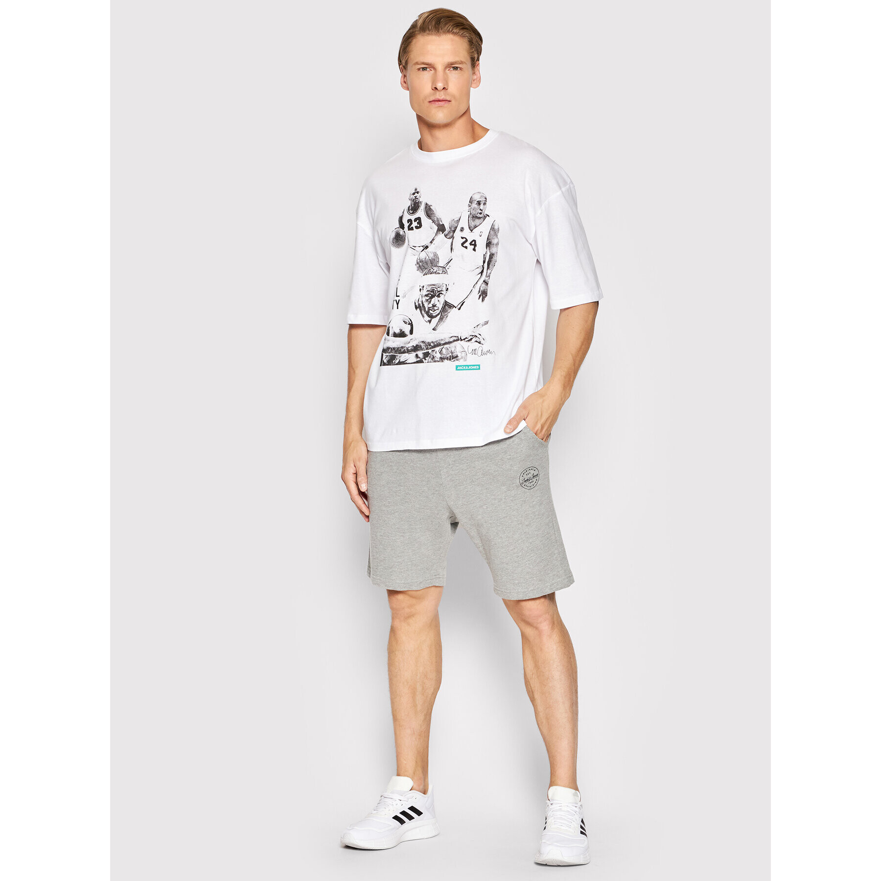 Jack&Jones Спортни шорти Shark 12182595 Сив Regular Fit - Pepit.bg