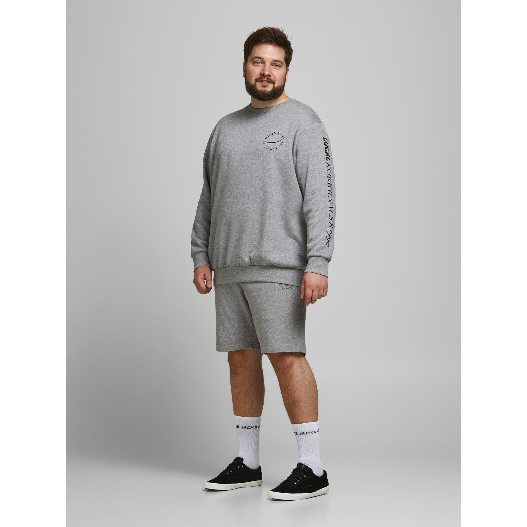 Jack&Jones Спортни шорти Shark 12187092 Сив Regular Fit - Pepit.bg