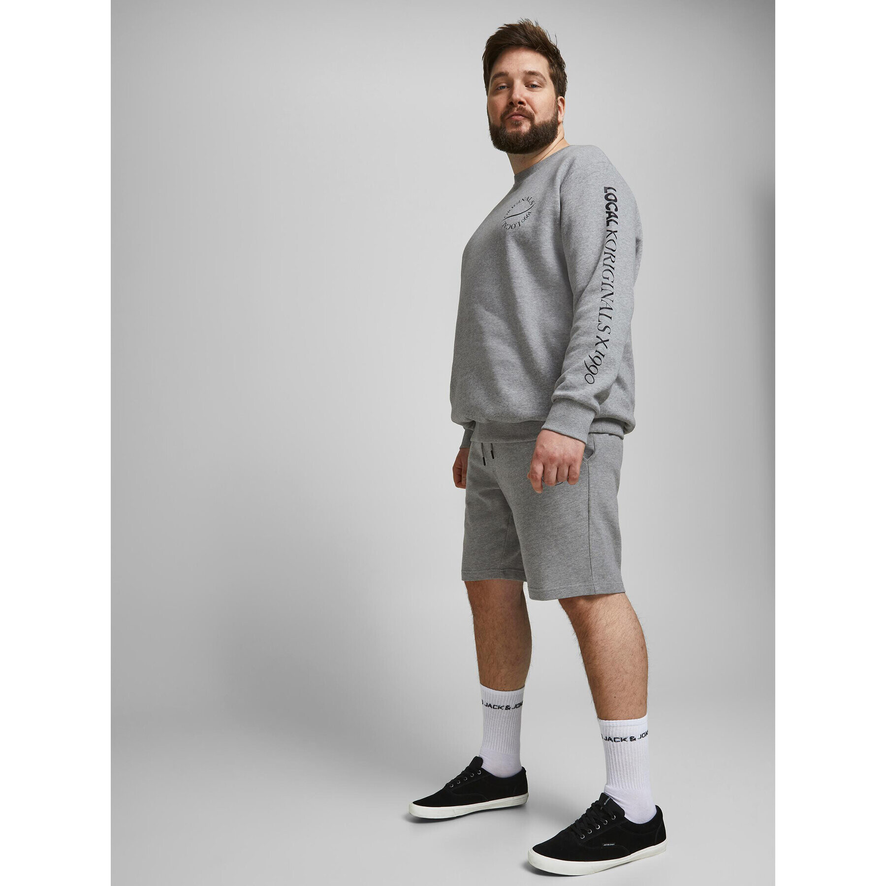 Jack&Jones Спортни шорти Shark 12187092 Сив Regular Fit - Pepit.bg