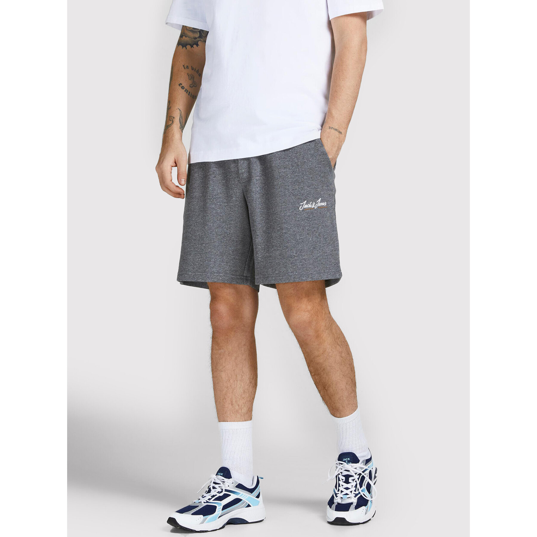 Jack&Jones Спортни шорти Tons 12204637 Сив Regular Fit - Pepit.bg