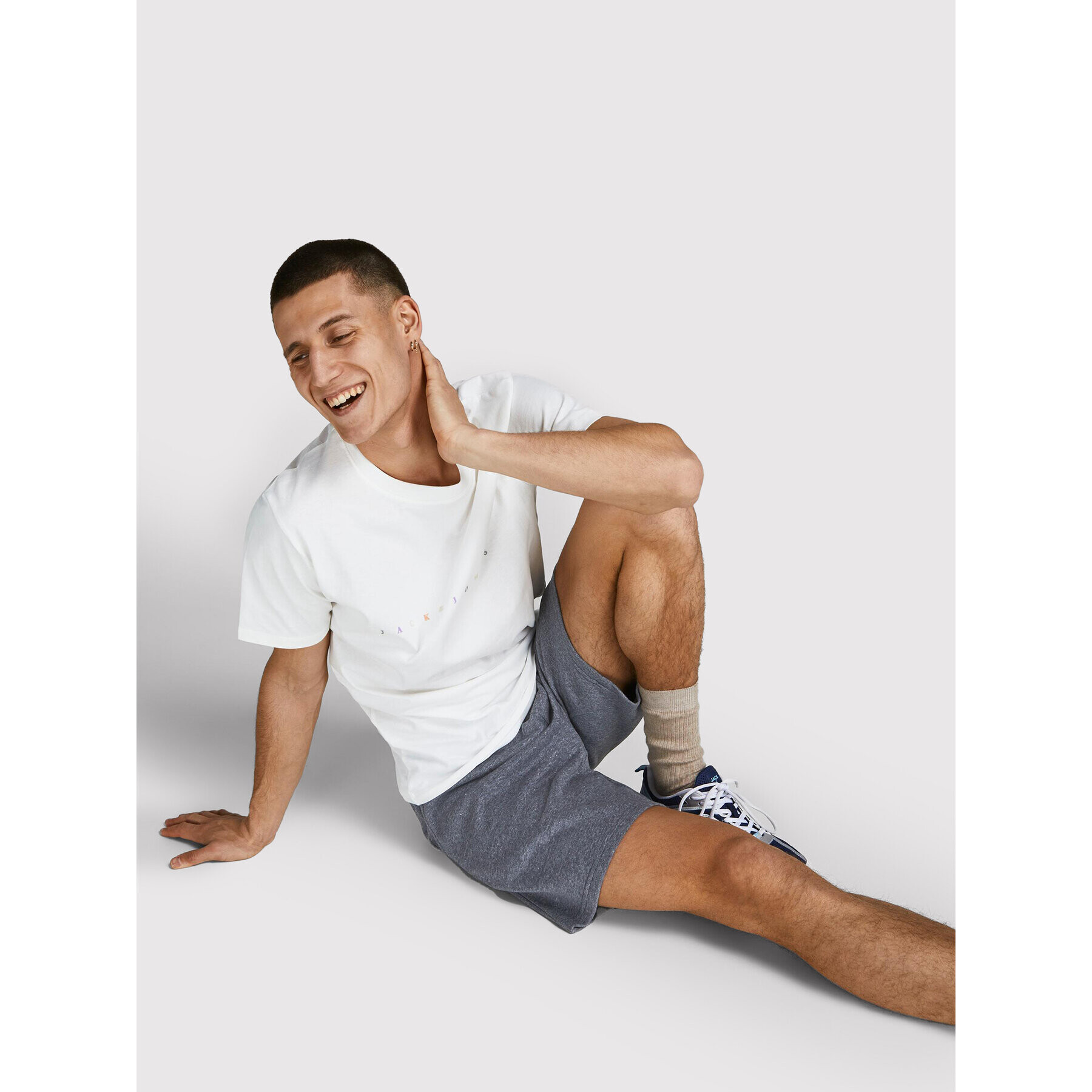 Jack&Jones Спортни шорти Tons 12204637 Сив Regular Fit - Pepit.bg