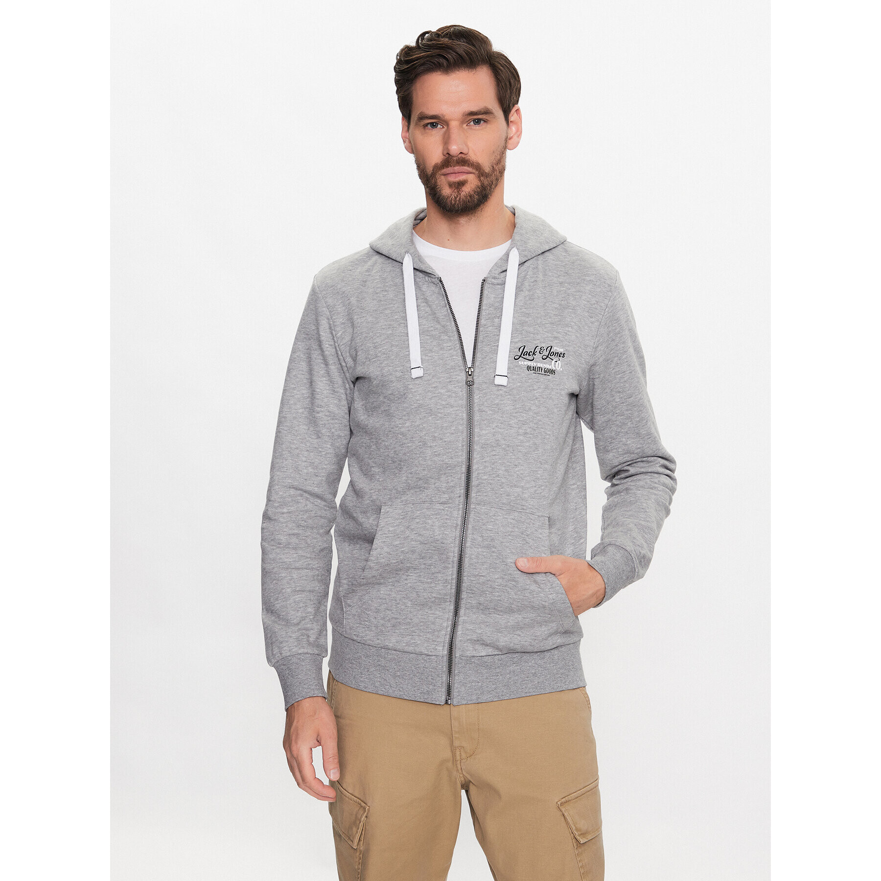 Jack&Jones Суитшърт Andy 12222335 Сив Regular Fit - Pepit.bg