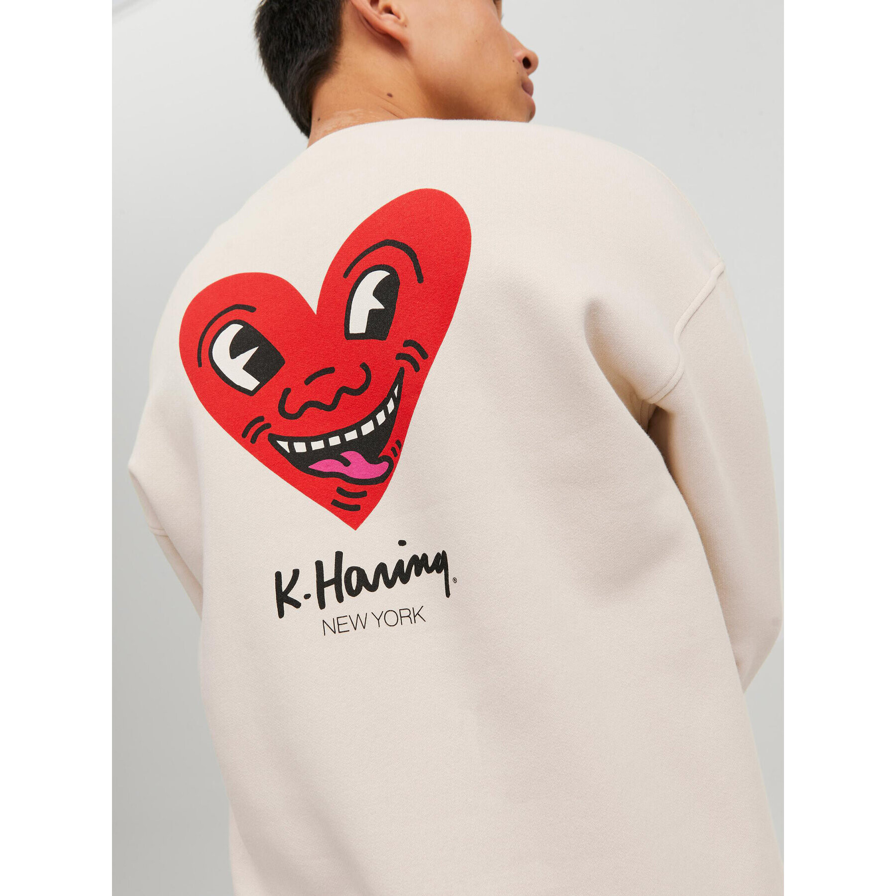 Jack&Jones Суитшърт Keith Haring 12230904 Бежов Relaxed Fit - Pepit.bg