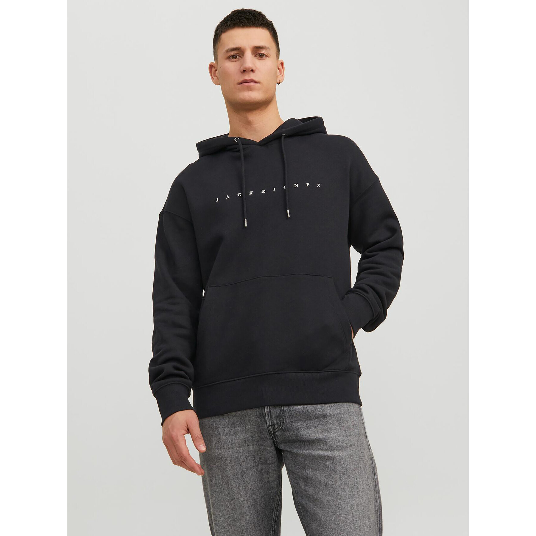 Jack&Jones Суитшърт 12233972 Черен Relaxed Fit - Pepit.bg