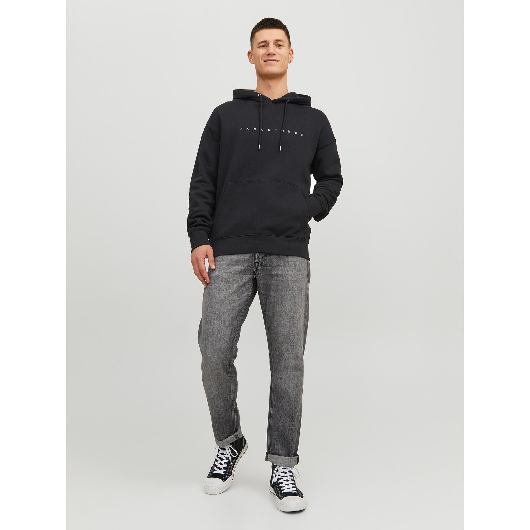 Jack&Jones Суитшърт 12233972 Черен Relaxed Fit - Pepit.bg