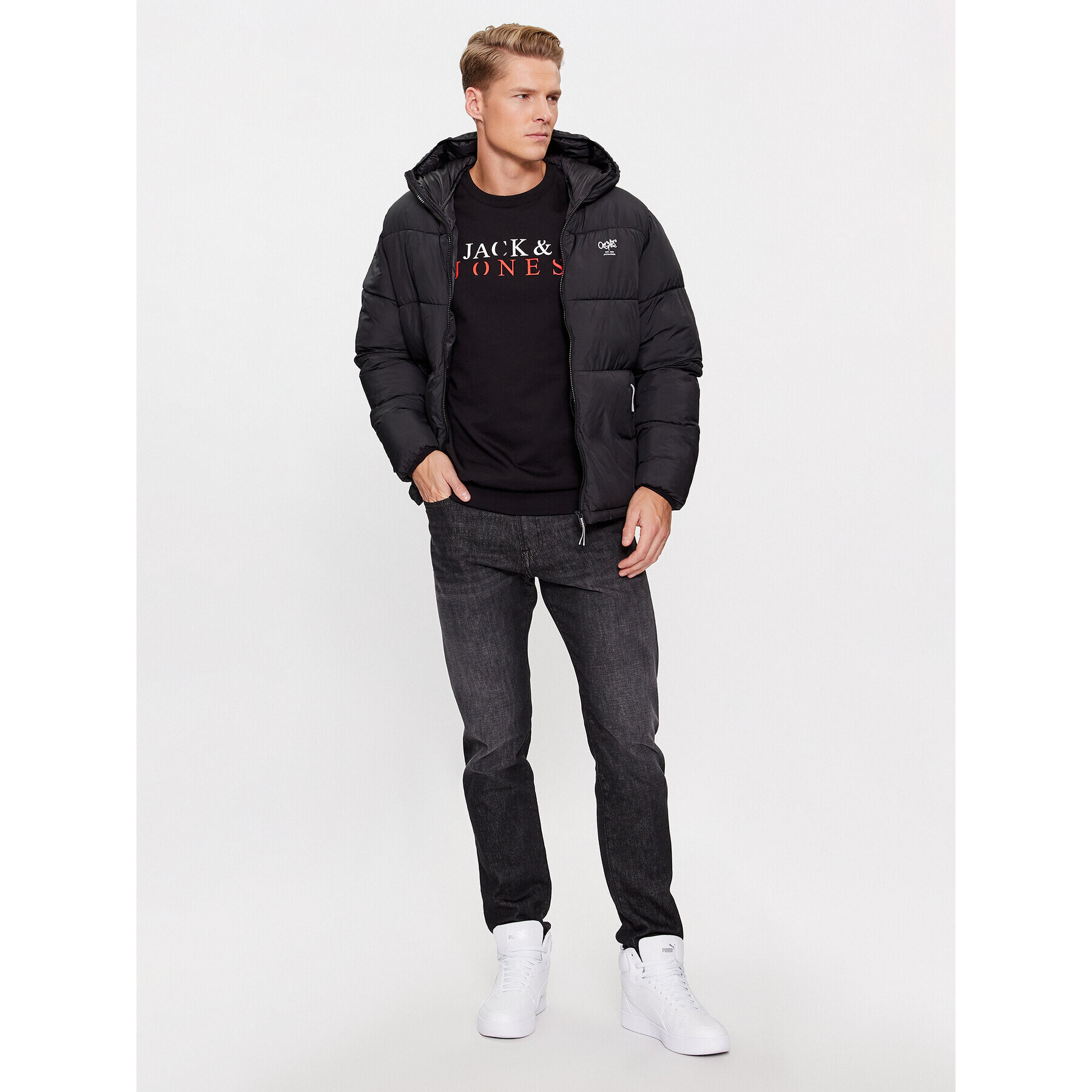 Jack&Jones Суитшърт 12244404 Черен Standard Fit - Pepit.bg