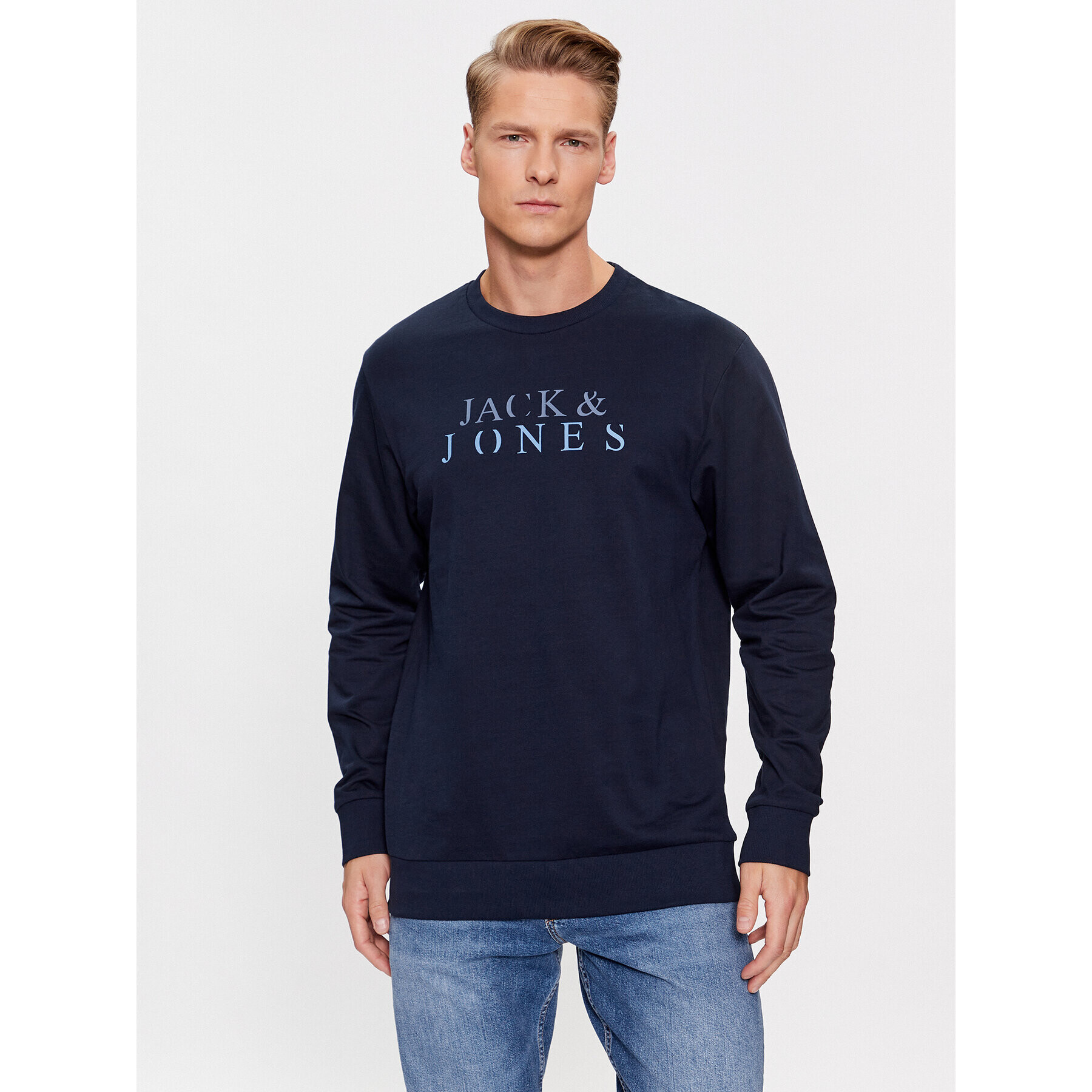 Jack&Jones Суитшърт 12244404 Тъмносин Standard Fit - Pepit.bg