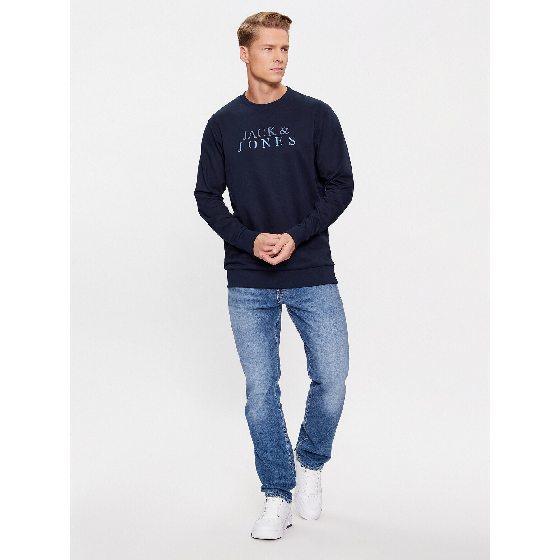 Jack&Jones Суитшърт 12244404 Тъмносин Standard Fit - Pepit.bg