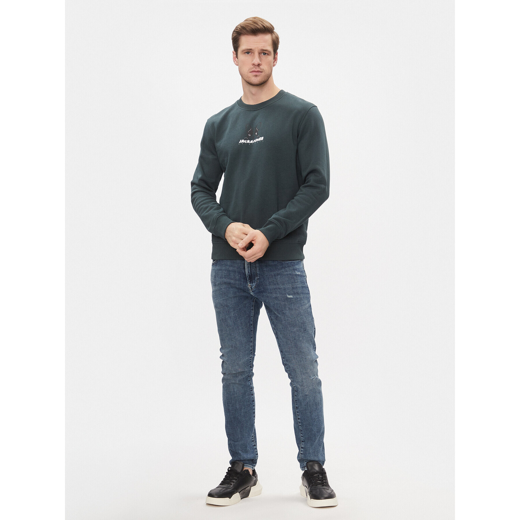 Jack&Jones Суитшърт 12248906 Зелен Standard Fit - Pepit.bg