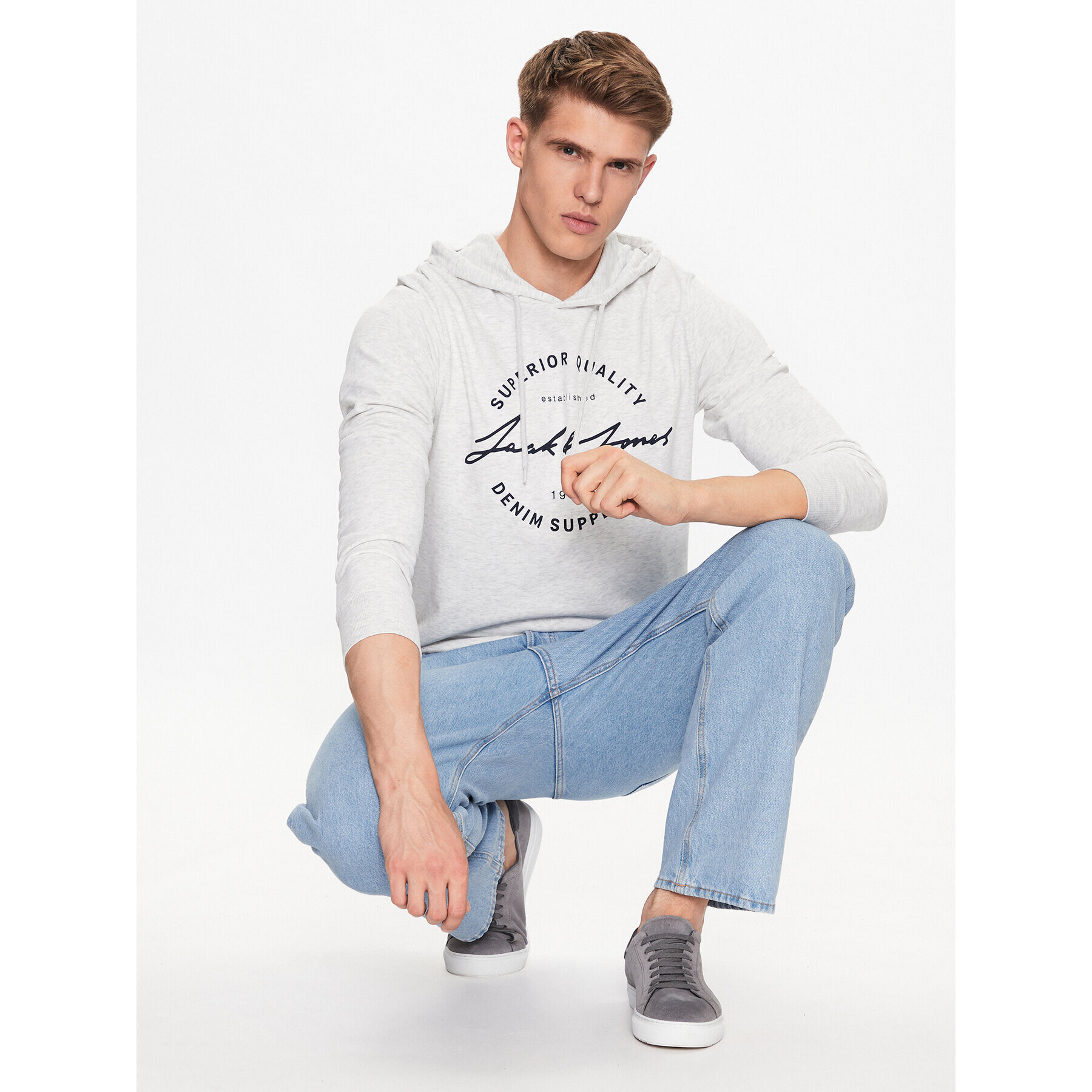 Jack&Jones Суитшърт Ace 12222901 Сив Regular Fit - Pepit.bg