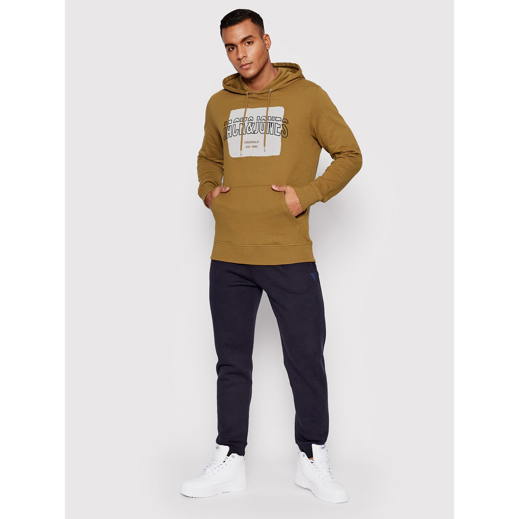 Jack&Jones Суитшърт Artist 12198286 Кафяв Regular Fit - Pepit.bg