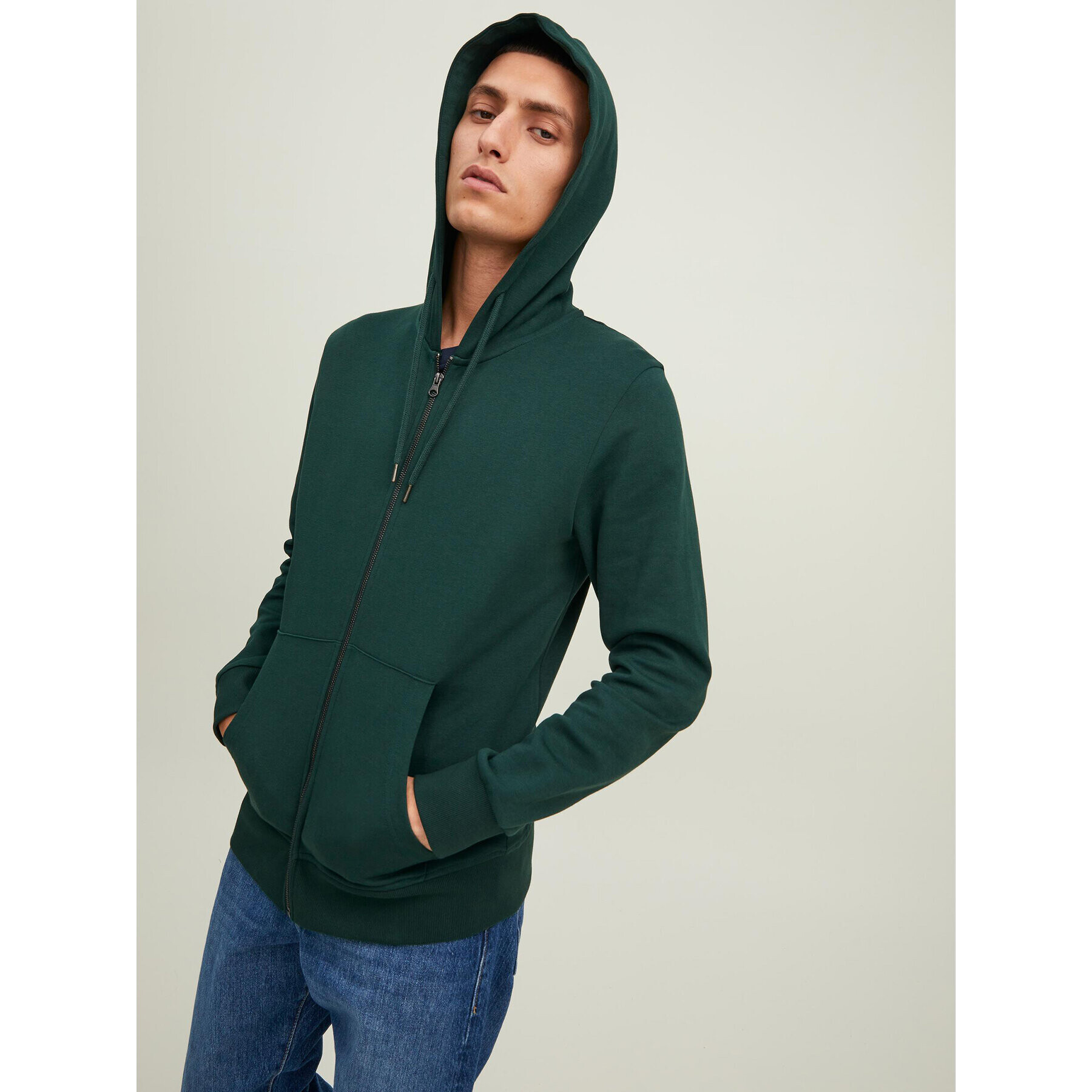 Jack&Jones Суитшърт Basic 12181901 Зелен Regular Fit - Pepit.bg