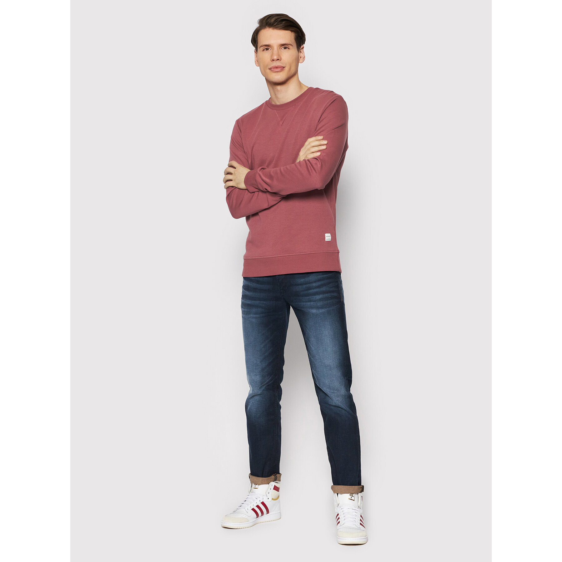 Jack&Jones Суитшърт Basic 12181903 Бордо Regular Fit - Pepit.bg