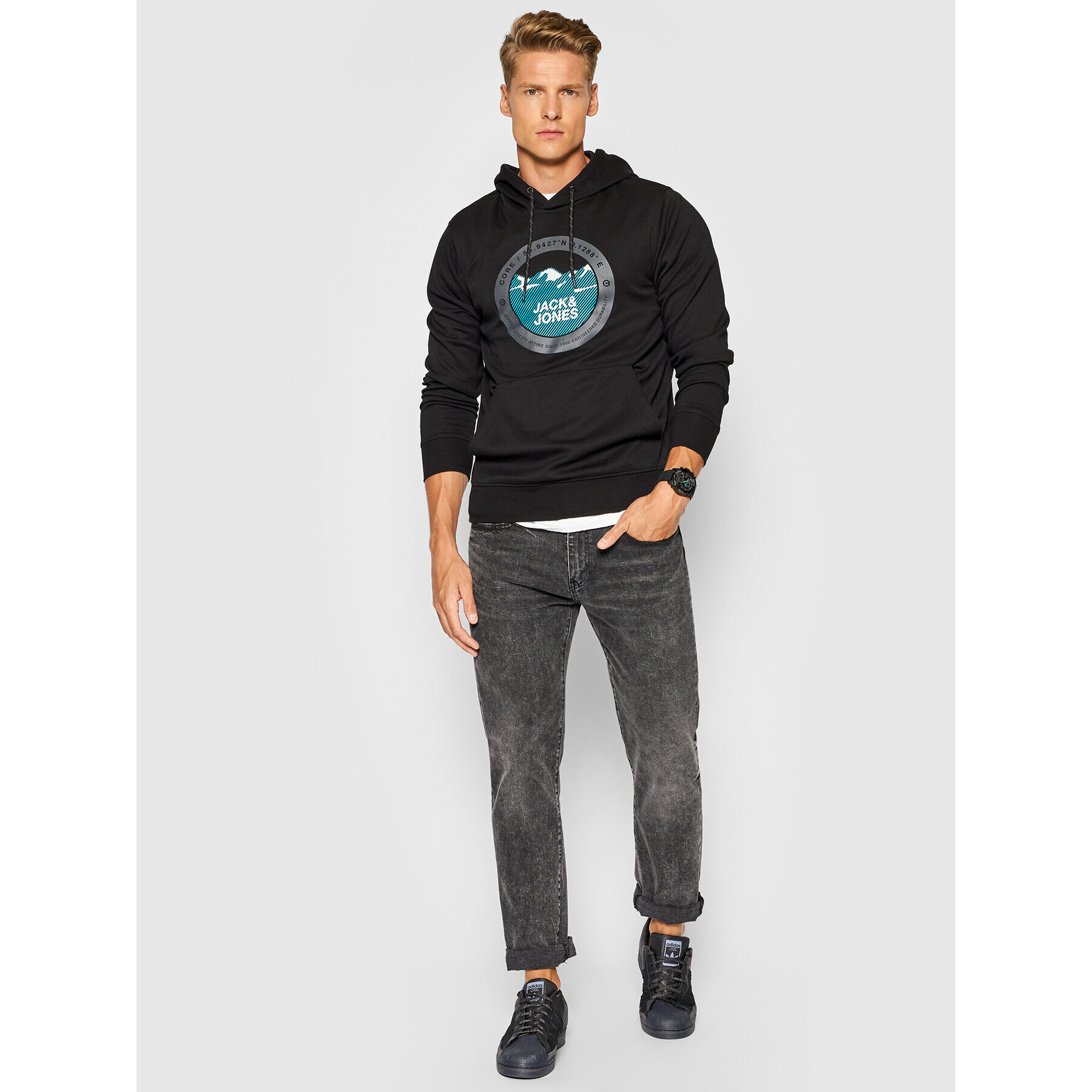 Jack&Jones Суитшърт Bilo 12192931 Черен Regular Fit - Pepit.bg