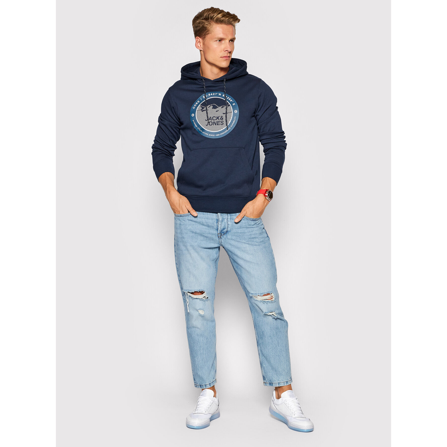 Jack&Jones Суитшърт Bilo 12192931 Тъмносин Regular Fit - Pepit.bg