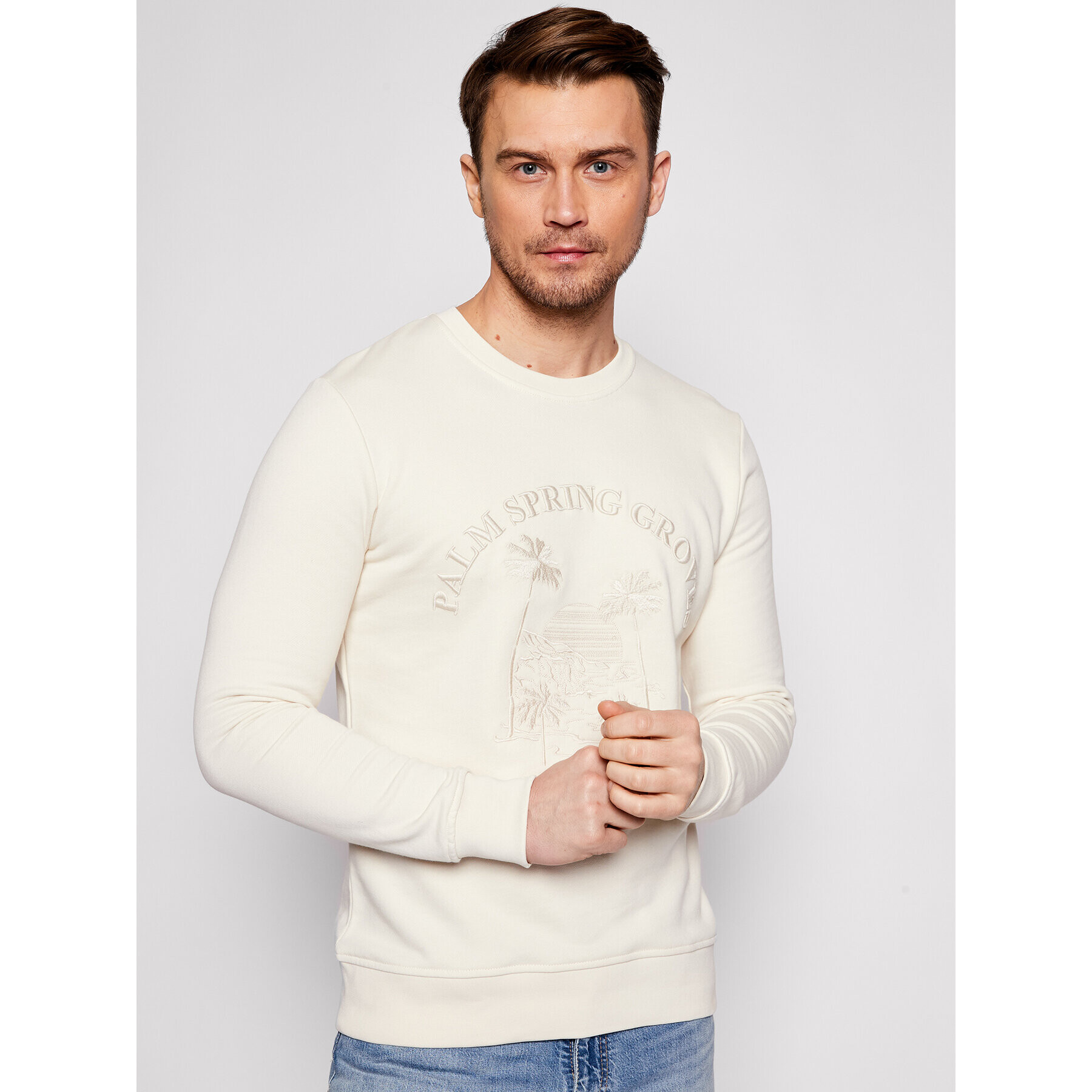 Jack&Jones Суитшърт Blaccalum 12185688 Бежов Regular Fit - Pepit.bg