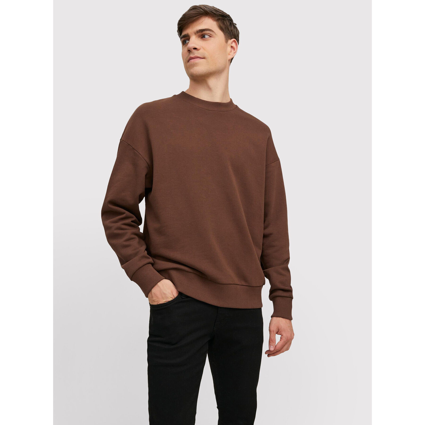 Jack&Jones PREMIUM Суитшърт Blakam 12206439 Кафяв Oversize - Pepit.bg