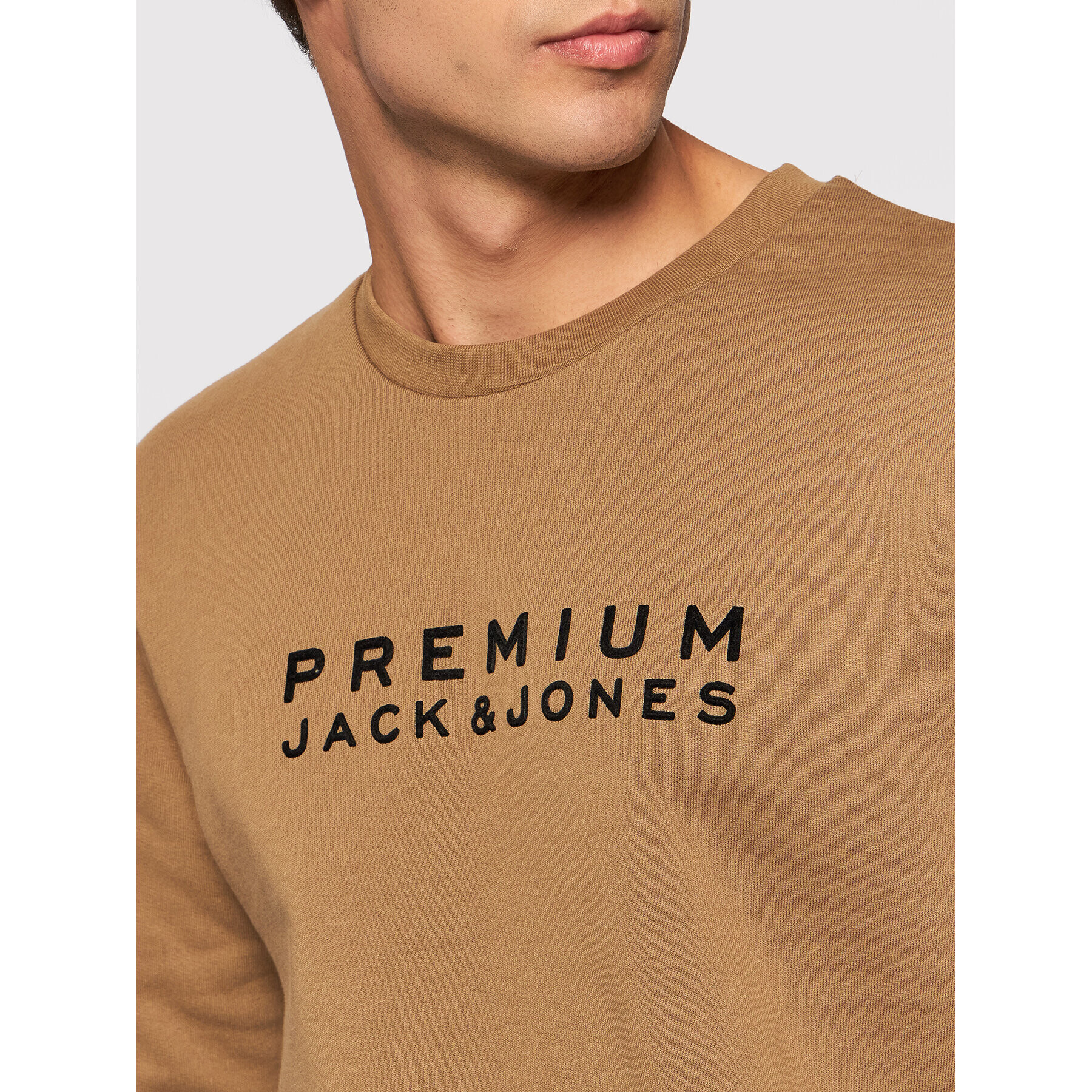 Jack&Jones PREMIUM Суитшърт Blalogo 12195086 Кафяв Regular Fit - Pepit.bg