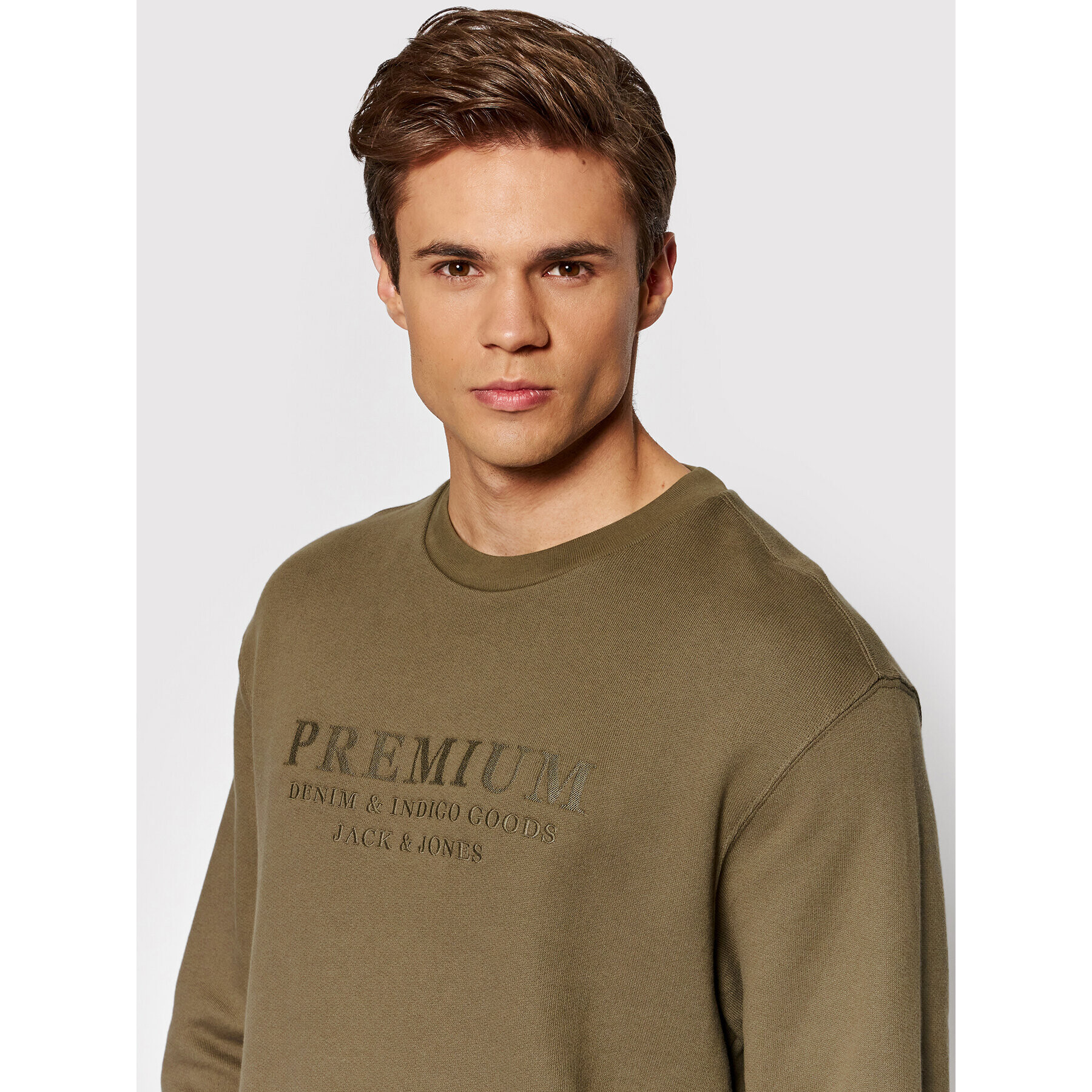 Jack&Jones PREMIUM Суитшърт Blu Frank 12193779 Зелен Regular Fit - Pepit.bg