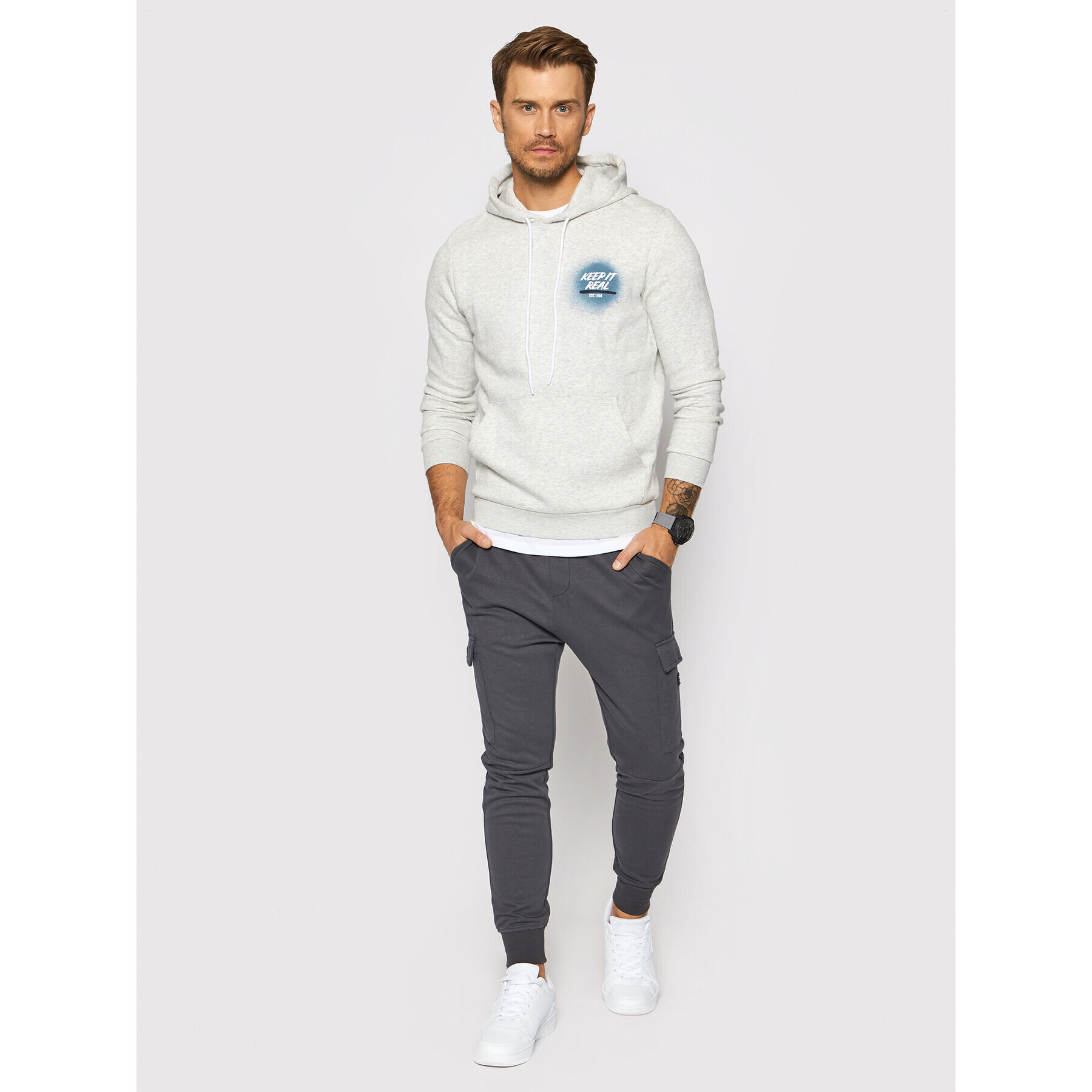 Jack&Jones Суитшърт Blurry 12193639 Сив Standard Fit - Pepit.bg