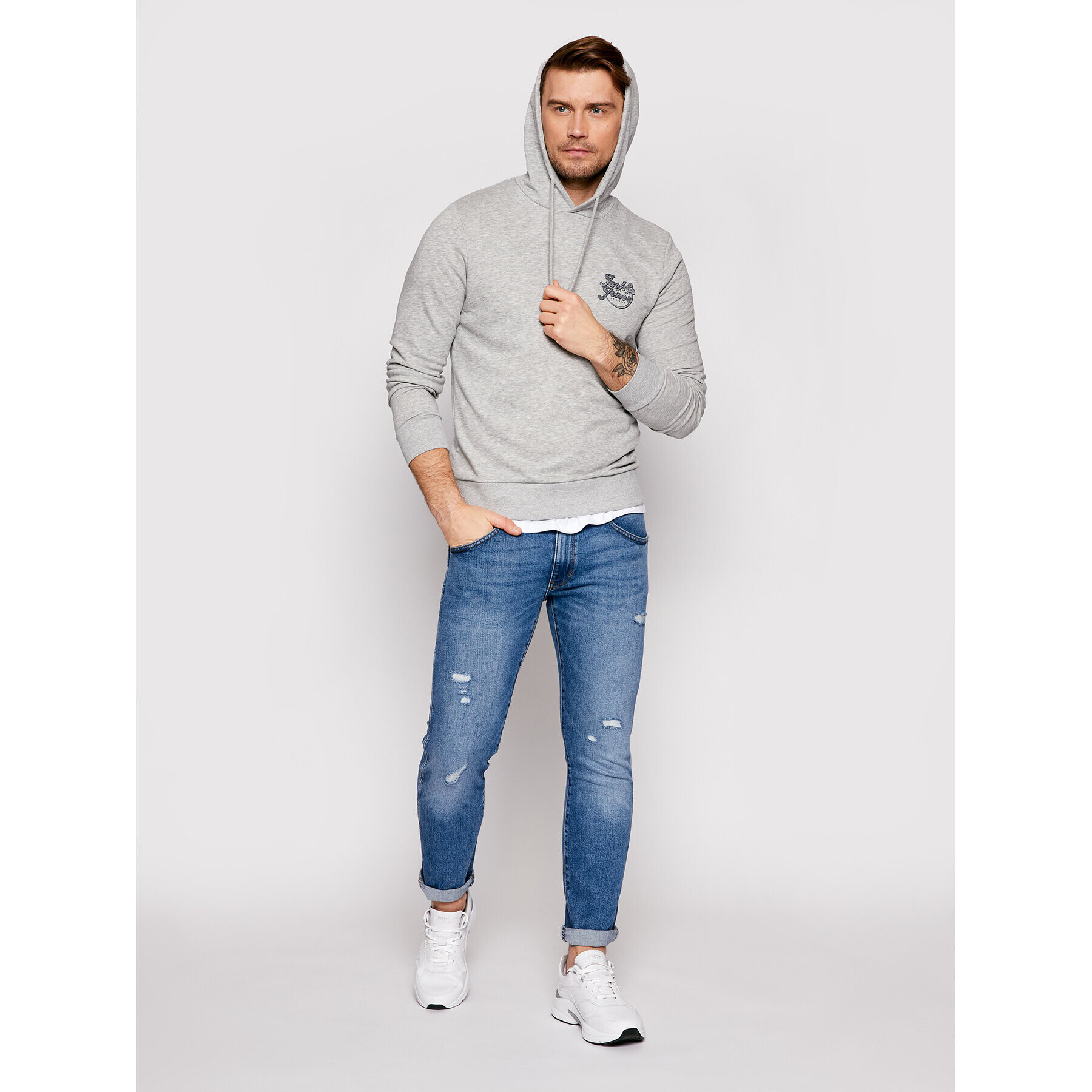 Jack&Jones Суитшърт Brians 12185699 Сив Regular Fit - Pepit.bg