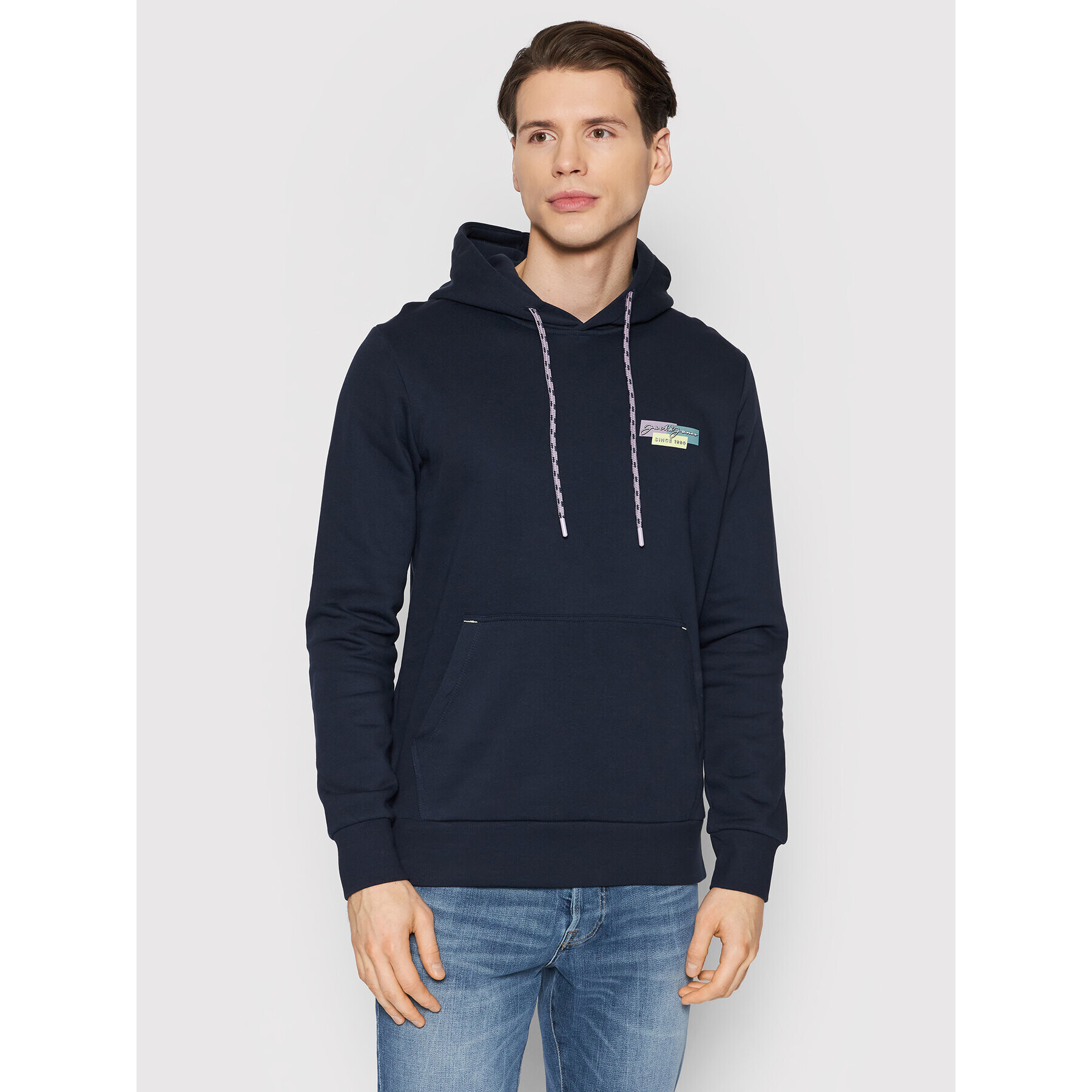 Jack&Jones Суитшърт Bright 12198237 Тъмносин Regular Fit - Pepit.bg