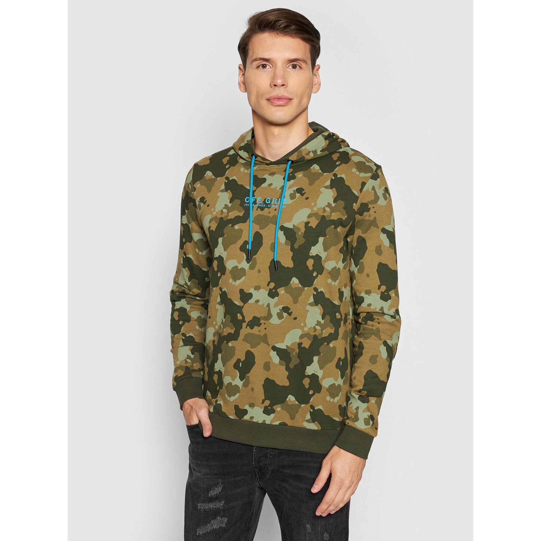 Jack&Jones Суитшърт Camo 12194172 Зелен Regular Fit - Pepit.bg