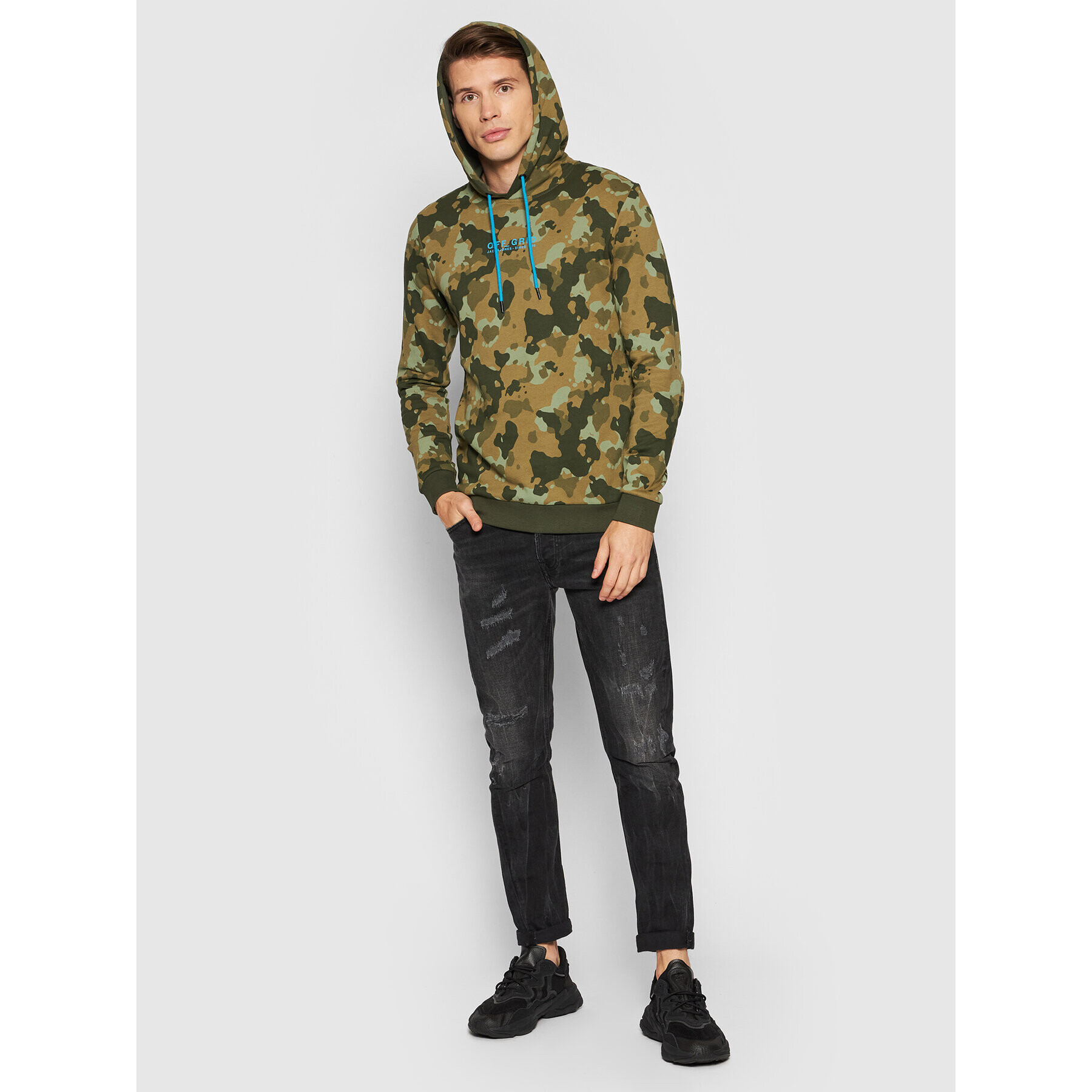 Jack&Jones Суитшърт Camo 12194172 Зелен Regular Fit - Pepit.bg