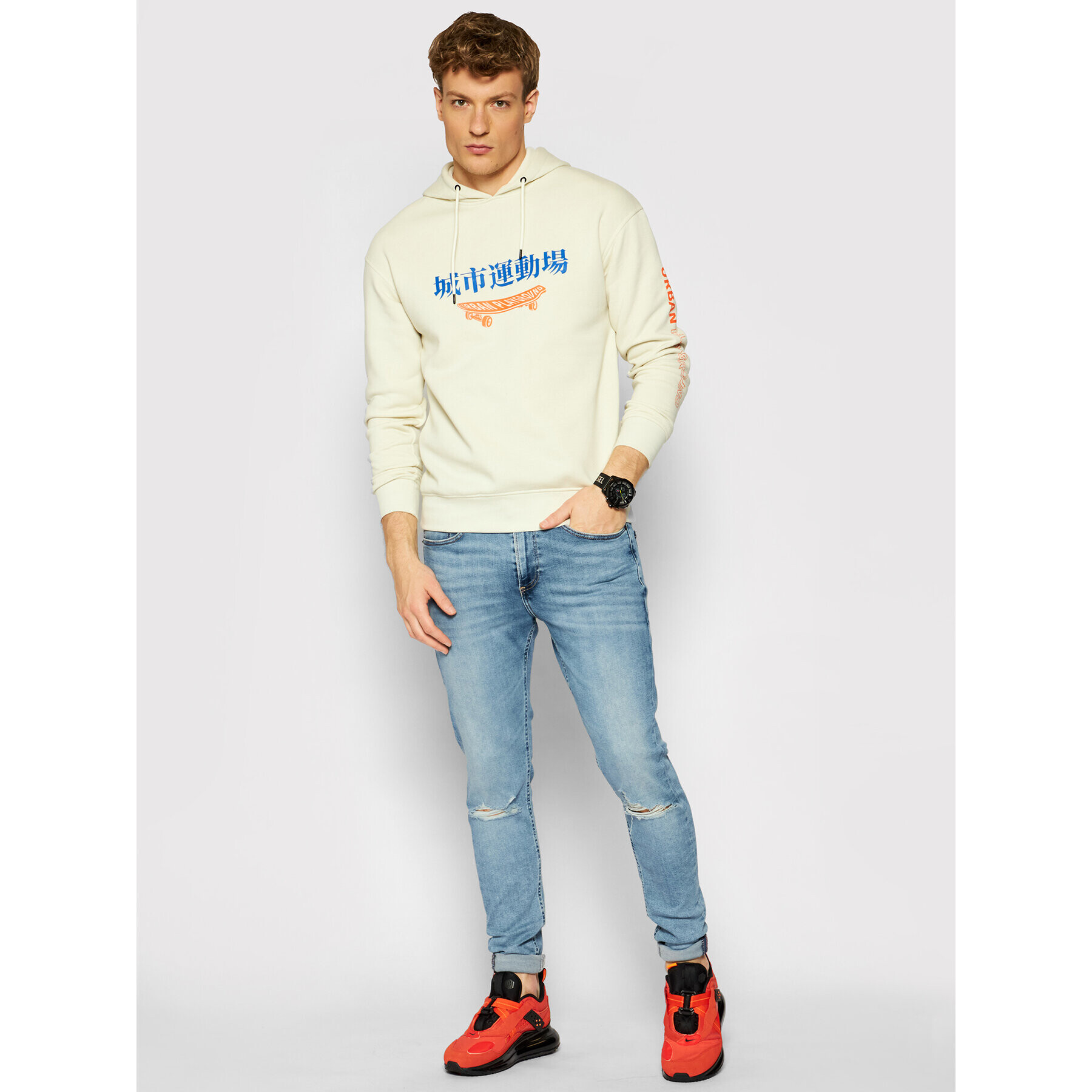 Jack&Jones Суитшърт Chinese 12195261 Екрю Relaxed Fit - Pepit.bg