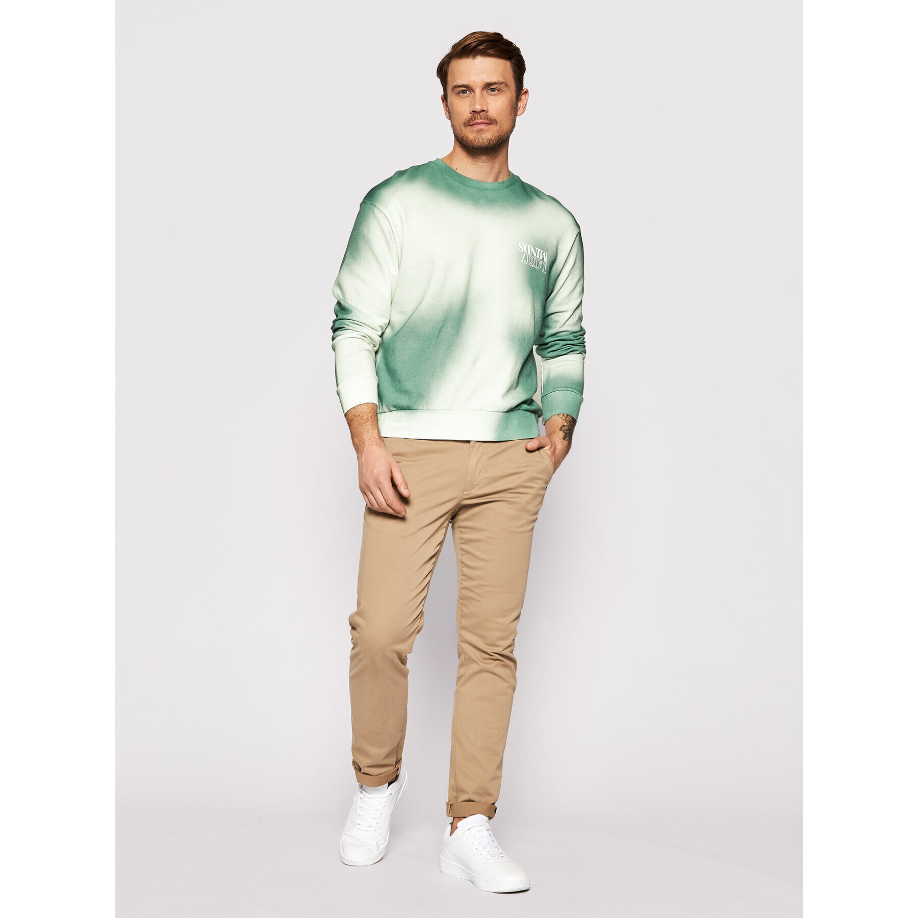 Jack&Jones Суитшърт Chulu 12195330 Зелен Oversize - Pepit.bg