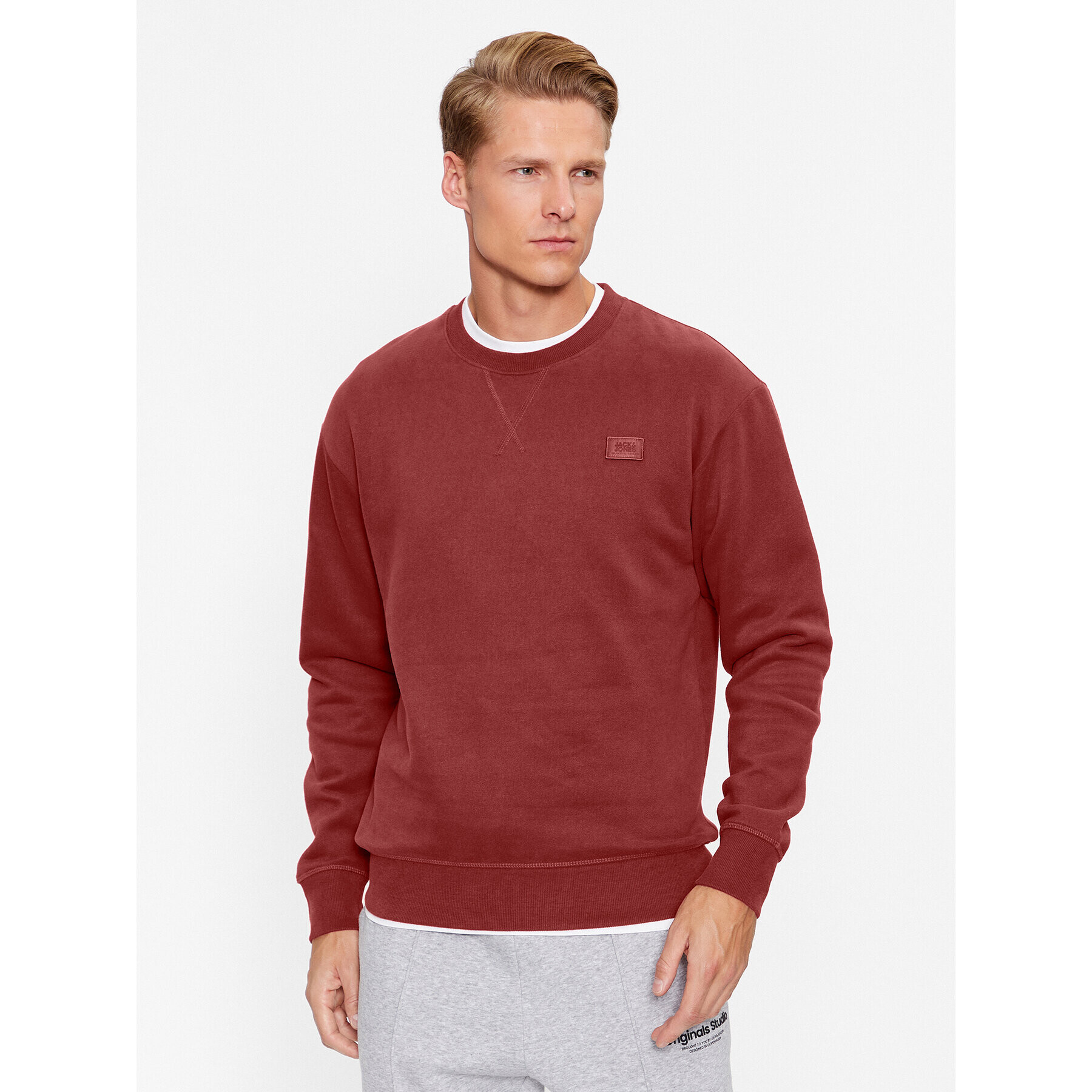 Jack&Jones Суитшърт Classic 12240188 Червен Relaxed Fit - Pepit.bg