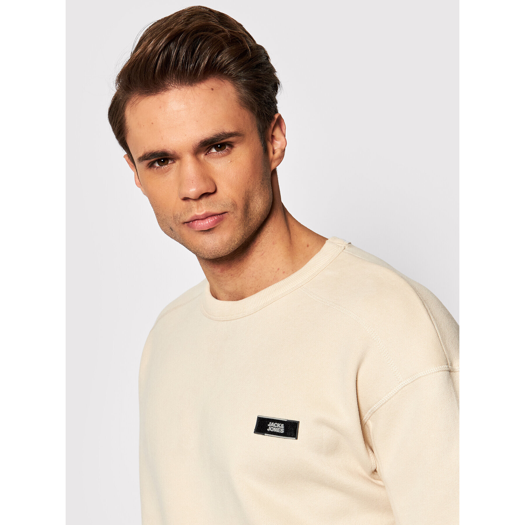 Jack&Jones Суитшърт Classic Graphic 12205148 Бежов Relaxed Fit - Pepit.bg