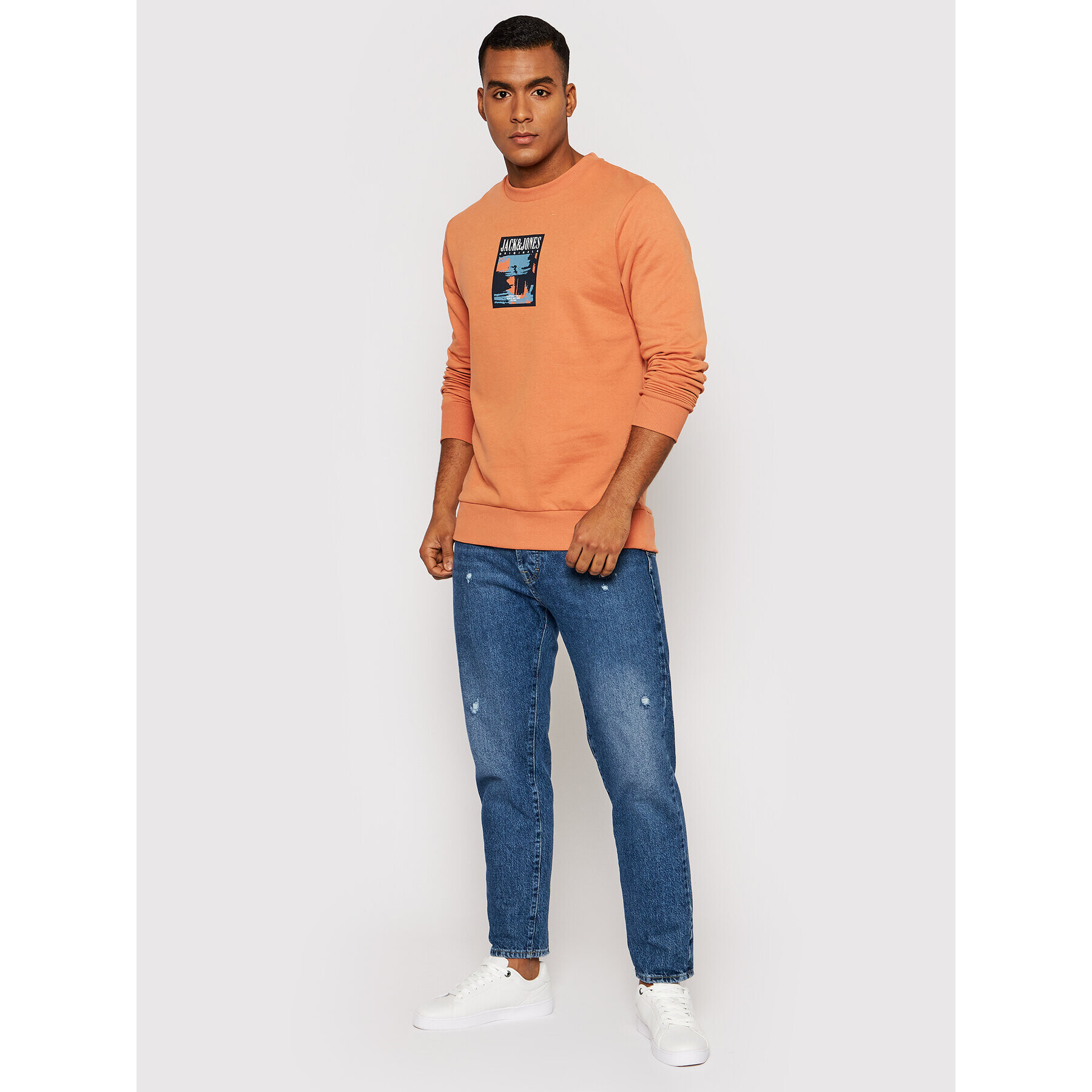 Jack&Jones Суитшърт Collage 12198146 Оранжев Regular Fit - Pepit.bg