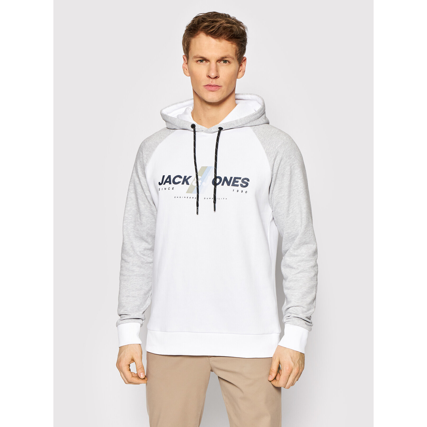 Jack&Jones Суитшърт Connor 12205393 Бял Regular Fit - Pepit.bg