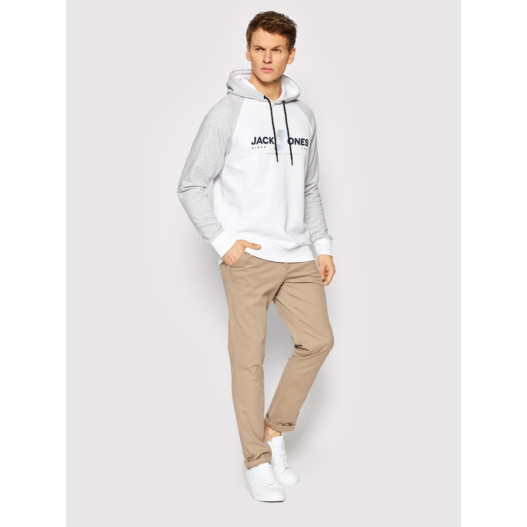 Jack&Jones Суитшърт Connor 12205393 Бял Regular Fit - Pepit.bg