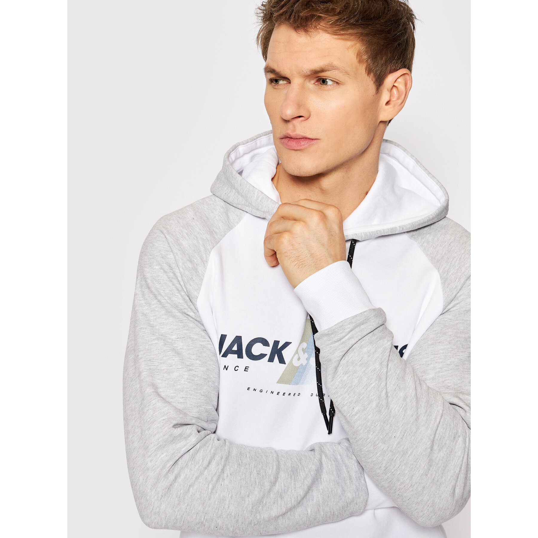 Jack&Jones Суитшърт Connor 12205393 Бял Regular Fit - Pepit.bg