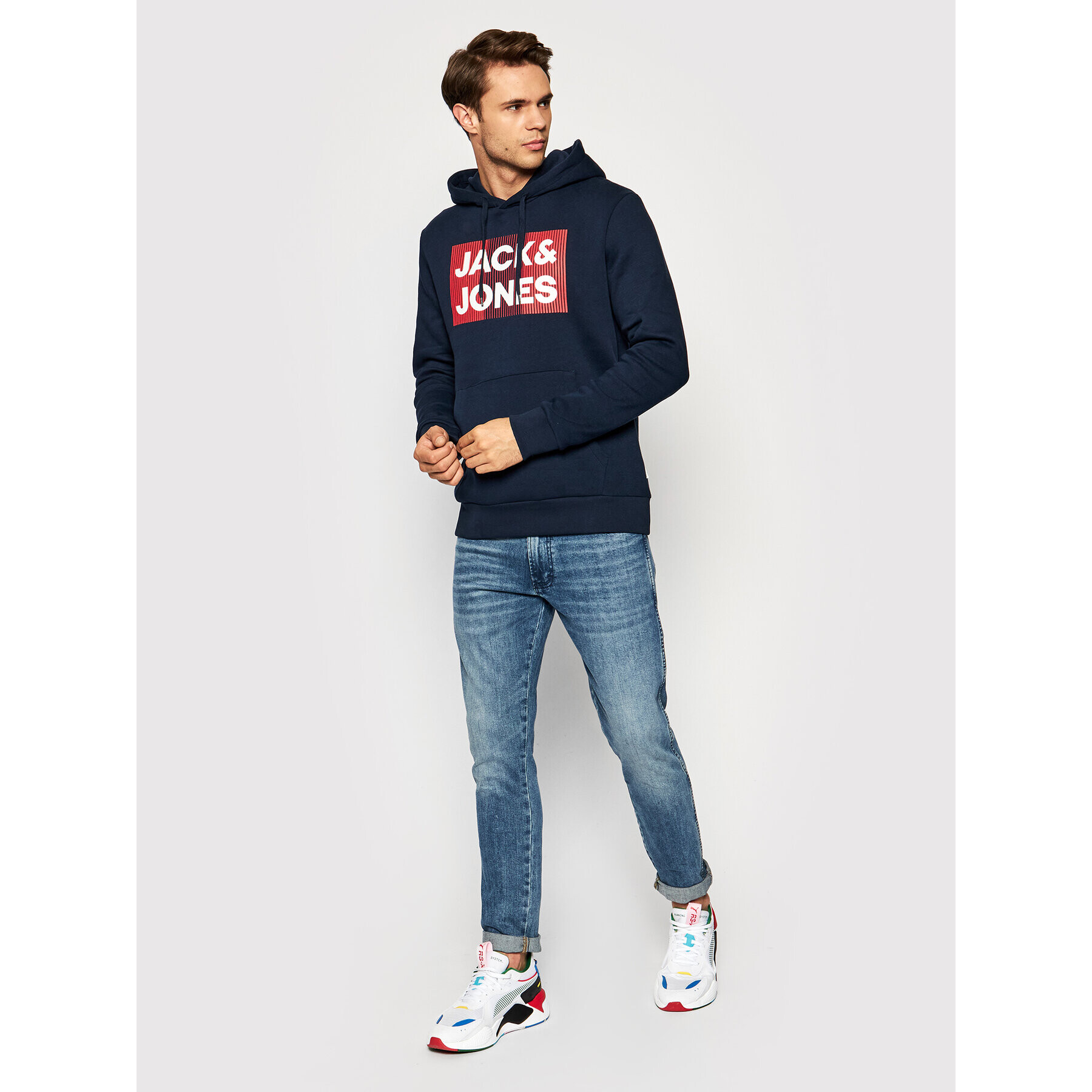 Jack&Jones Суитшърт Corp Logo 12152840 Тъмносин Regular Fit - Pepit.bg