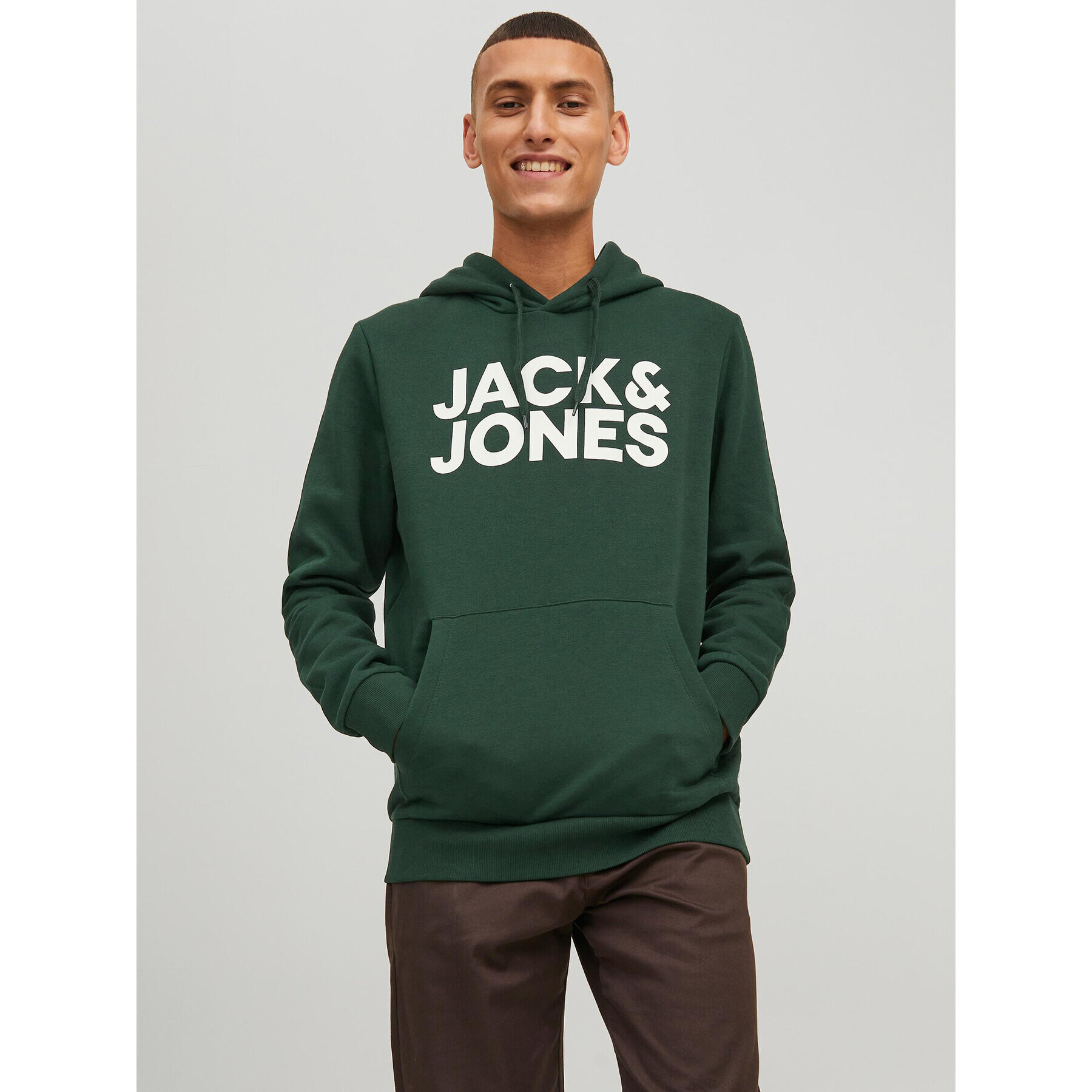 Jack&Jones Суитшърт Corp Logo 12152840 Зелен Regular Fit - Pepit.bg