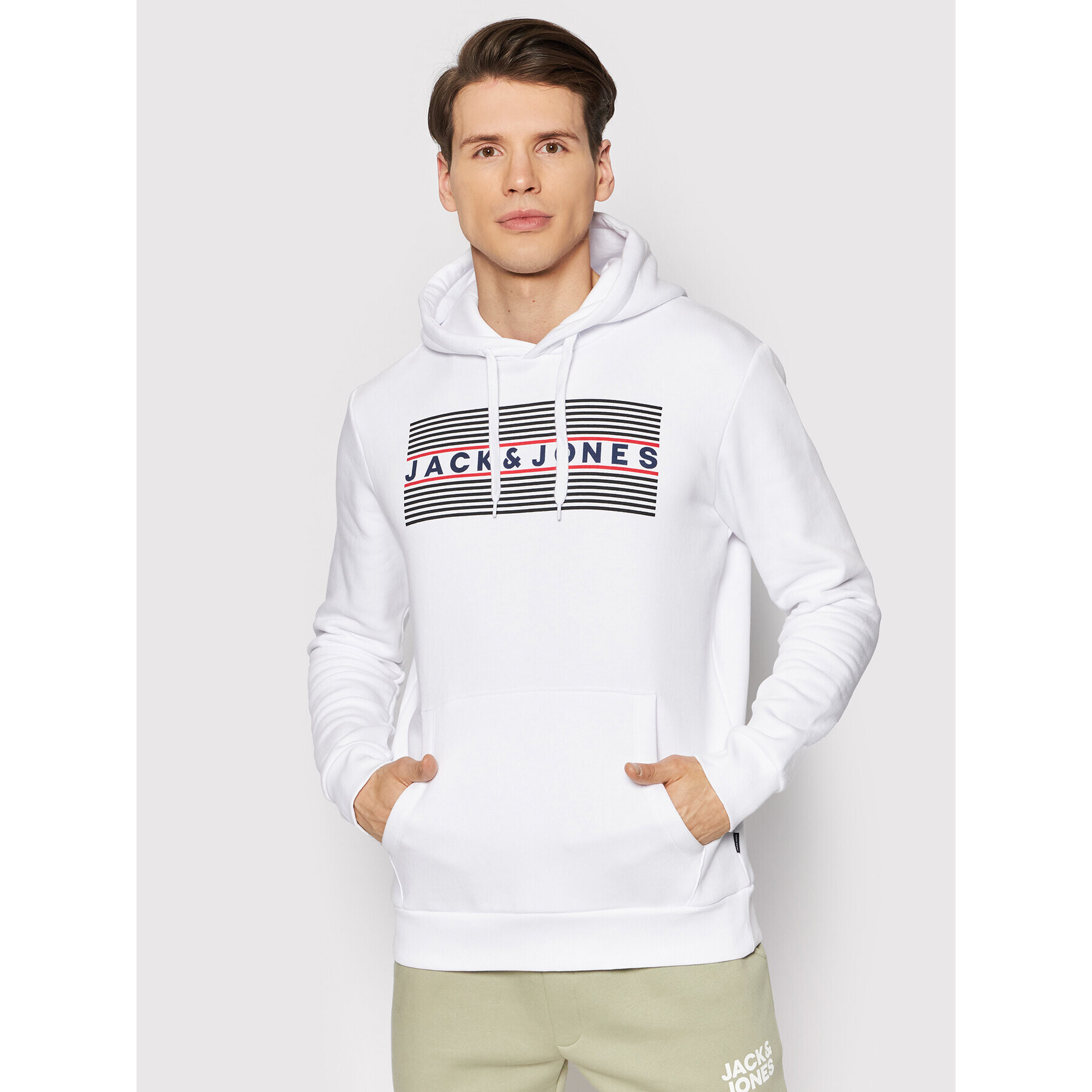 Jack&Jones Суитшърт Corp Logo Sweat 12152840 Бял Regular Fit - Pepit.bg