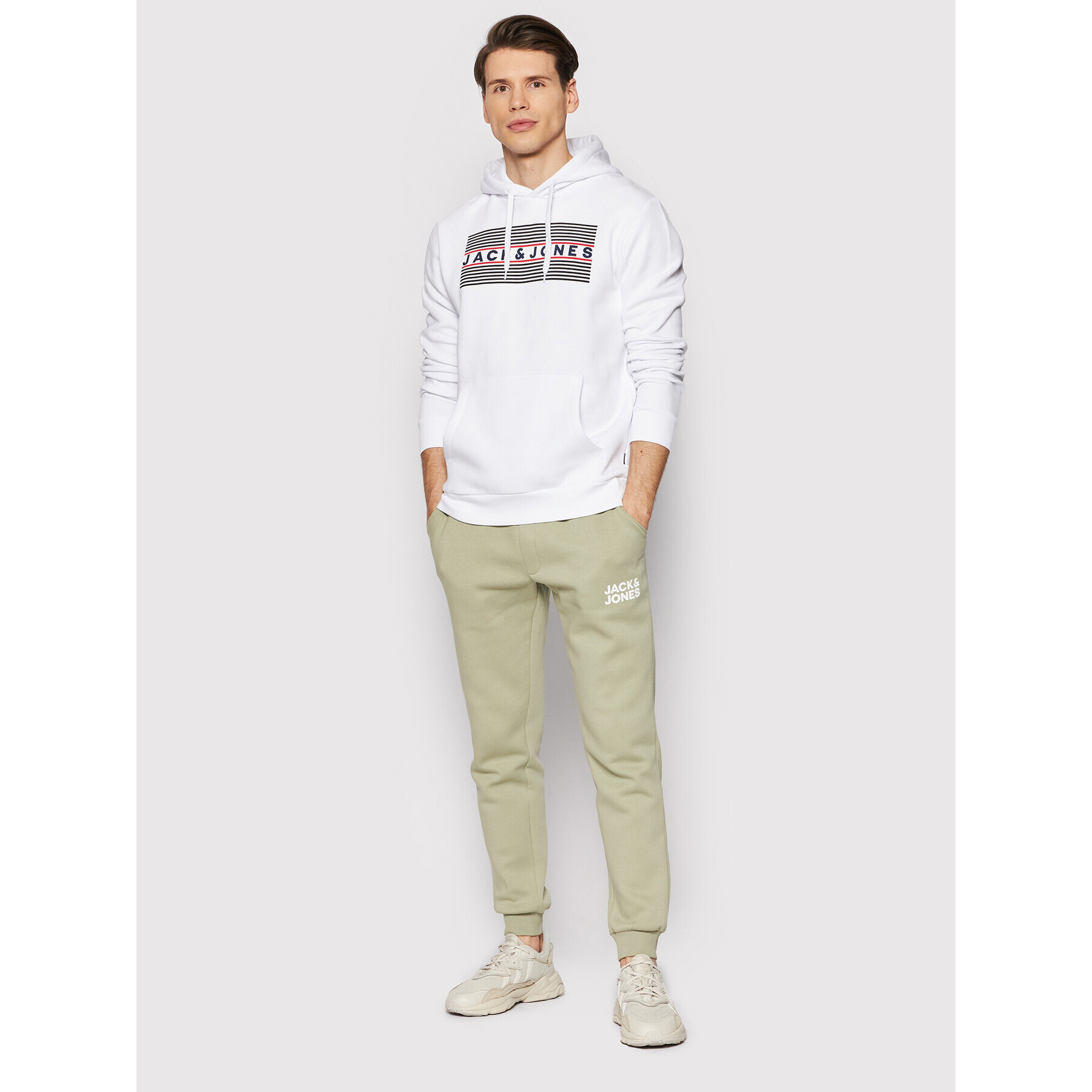 Jack&Jones Суитшърт Corp Logo Sweat 12152840 Бял Regular Fit - Pepit.bg