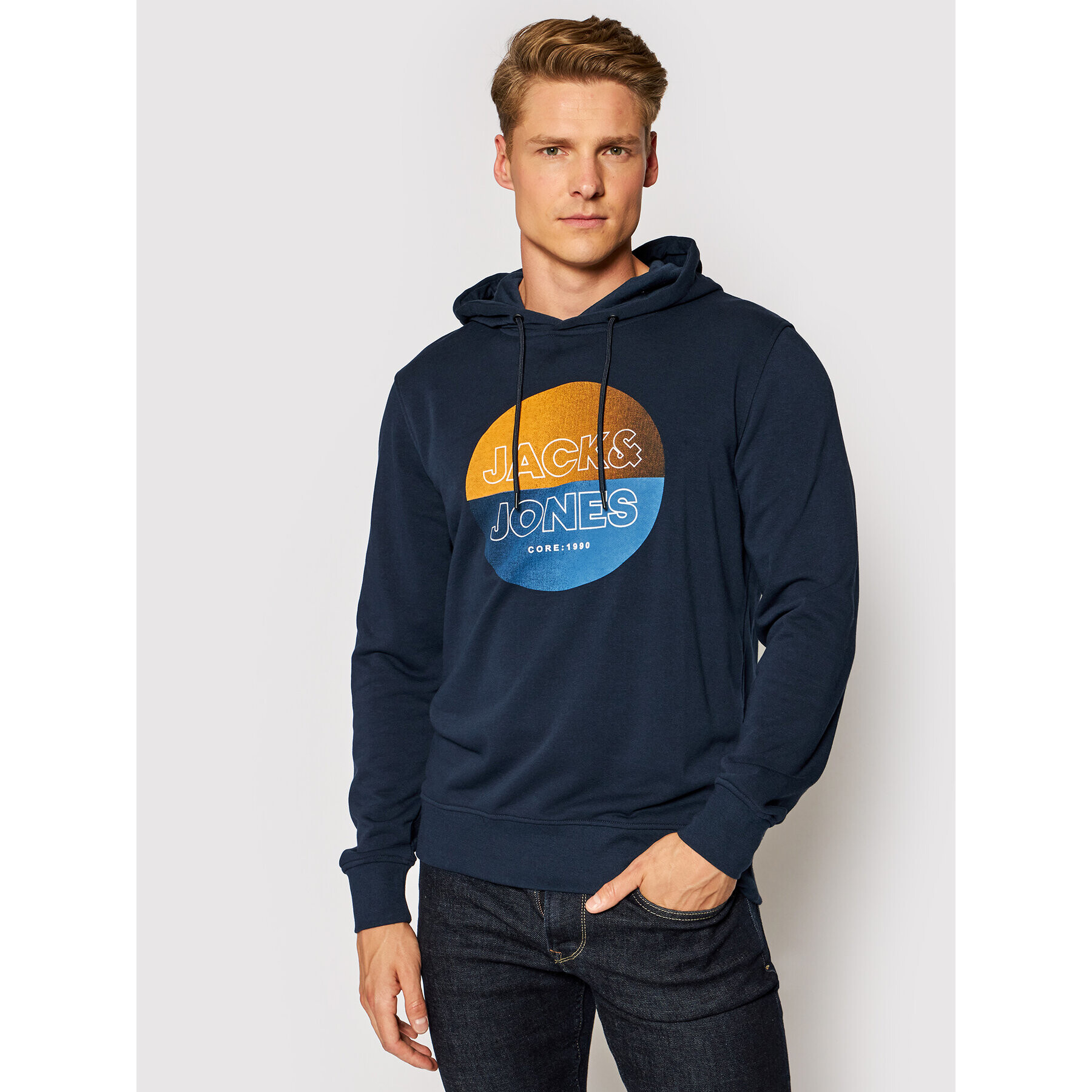 Jack&Jones Суитшърт Fading 12191999 Тъмносин Regular Fit - Pepit.bg