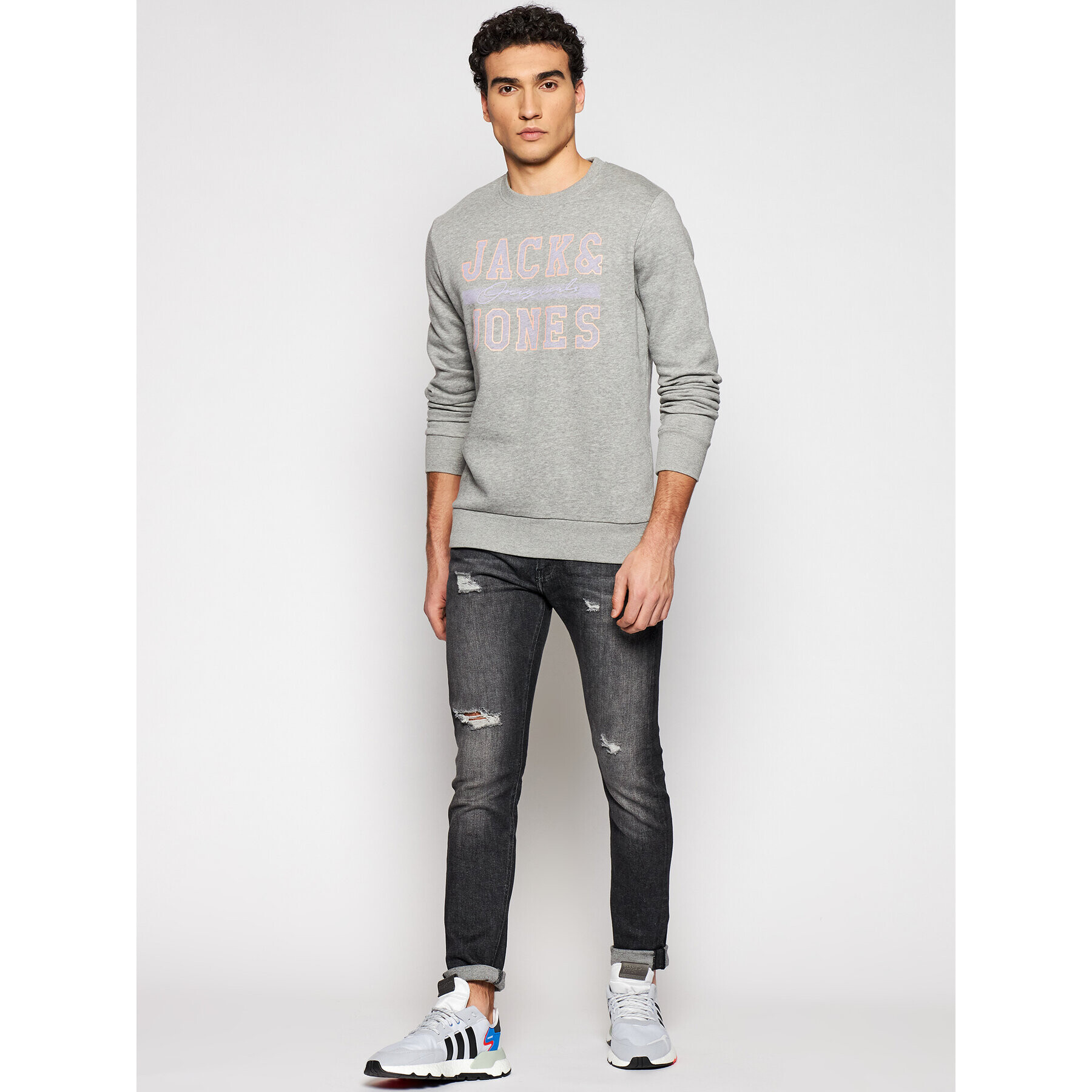 Jack&Jones Суитшърт Faster 12188172 Сив Regular Fit - Pepit.bg