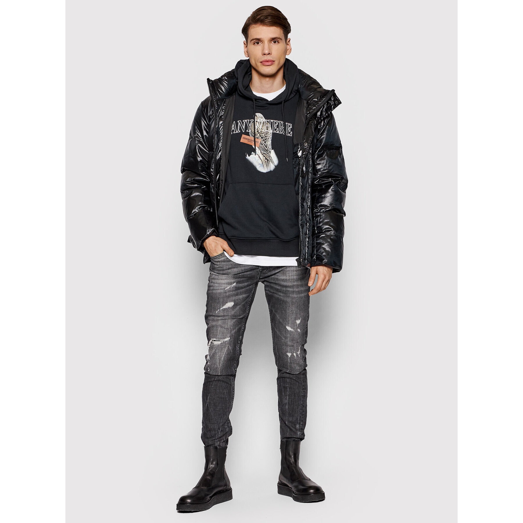 Jack&Jones Суитшърт Heritage 12198181 Черен Loose Fit - Pepit.bg