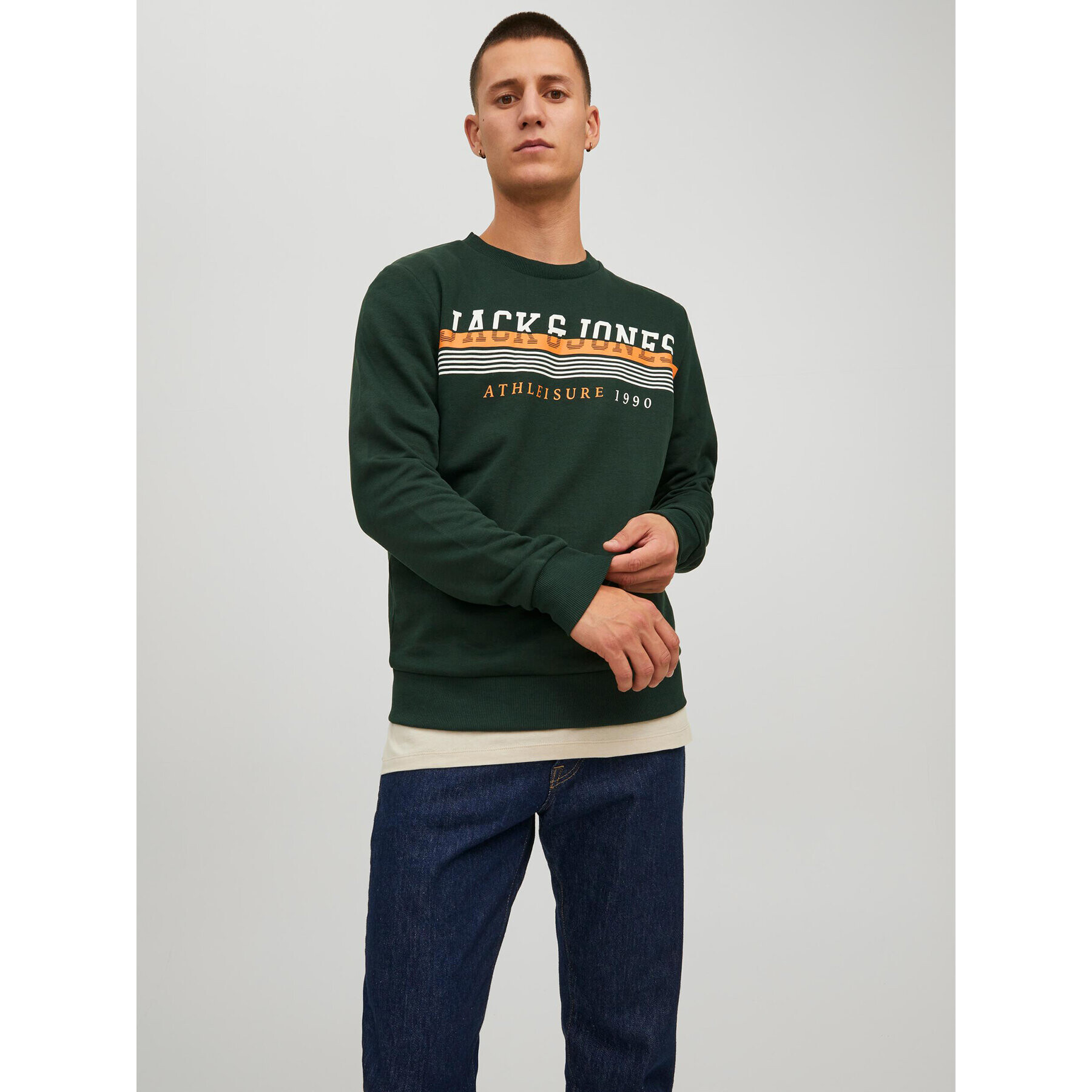 Jack&Jones Суитшърт Iron 12211538 Зелен Regular Fit - Pepit.bg