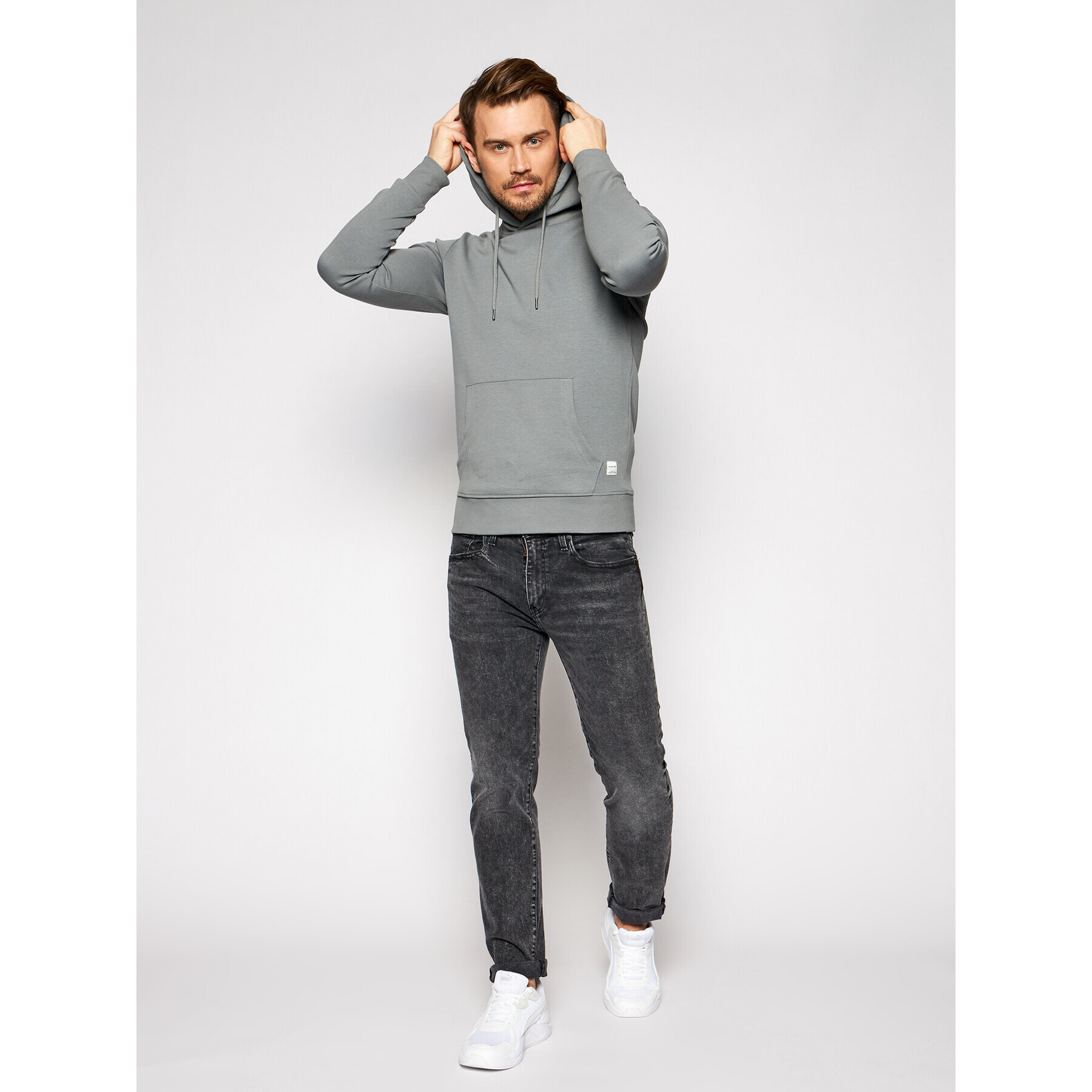 Jack&Jones Суитшърт Basic 12182537 Сив Regular Fit - Pepit.bg