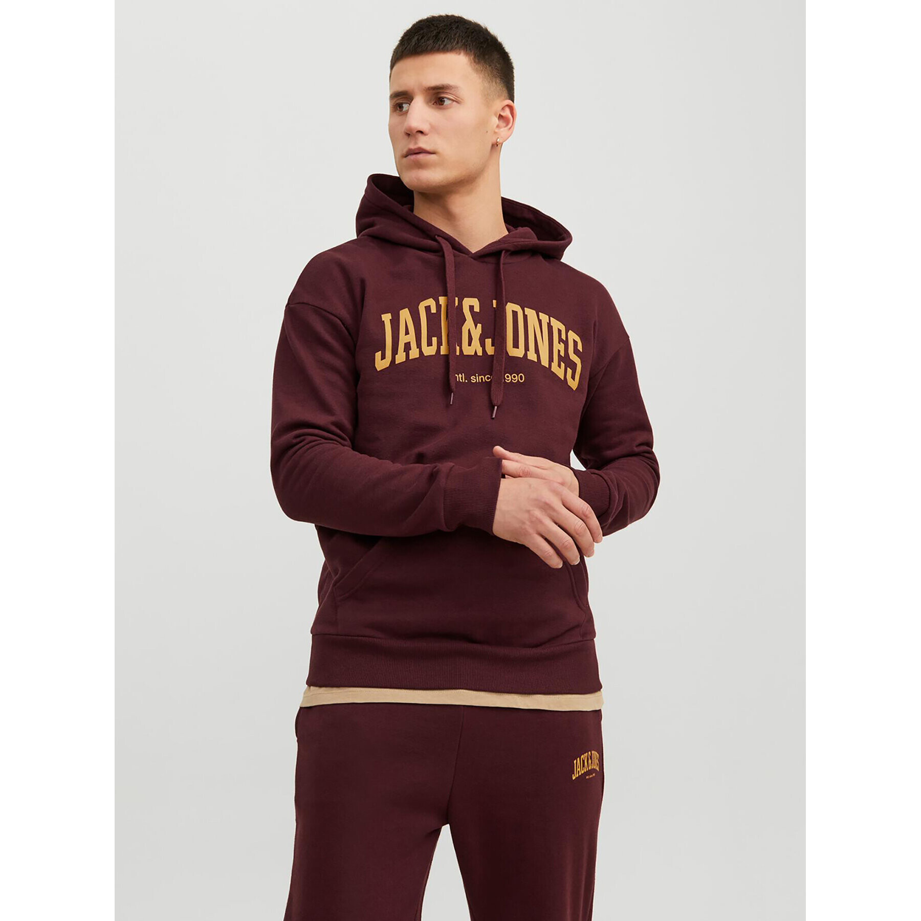 Jack&Jones Суитшърт Josh 12236513 Бордо Standard Fit - Pepit.bg