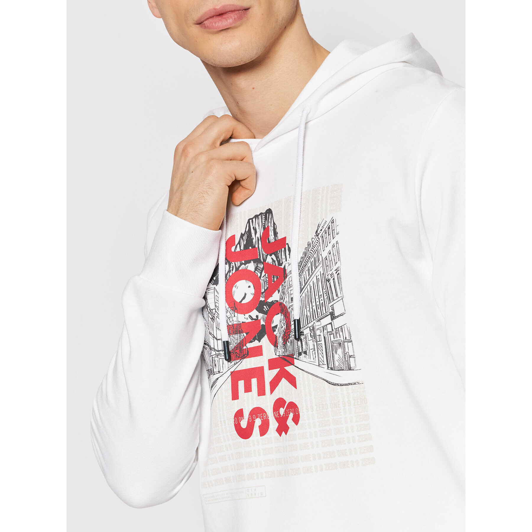 Jack&Jones Суитшърт Kalf 12202138 Бял Regular Fit - Pepit.bg